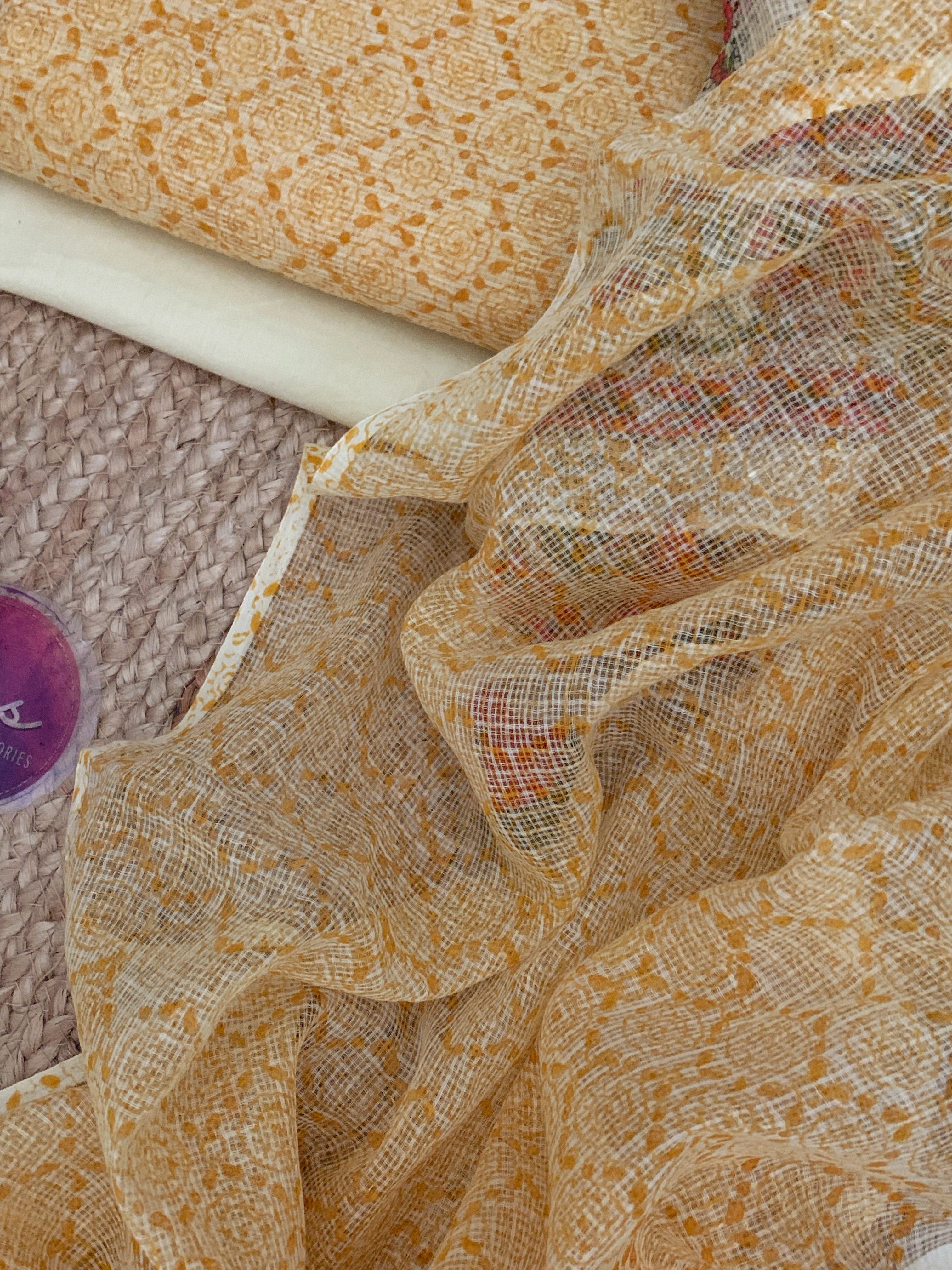 Pastel Yellow Handcrafted Kota Suit