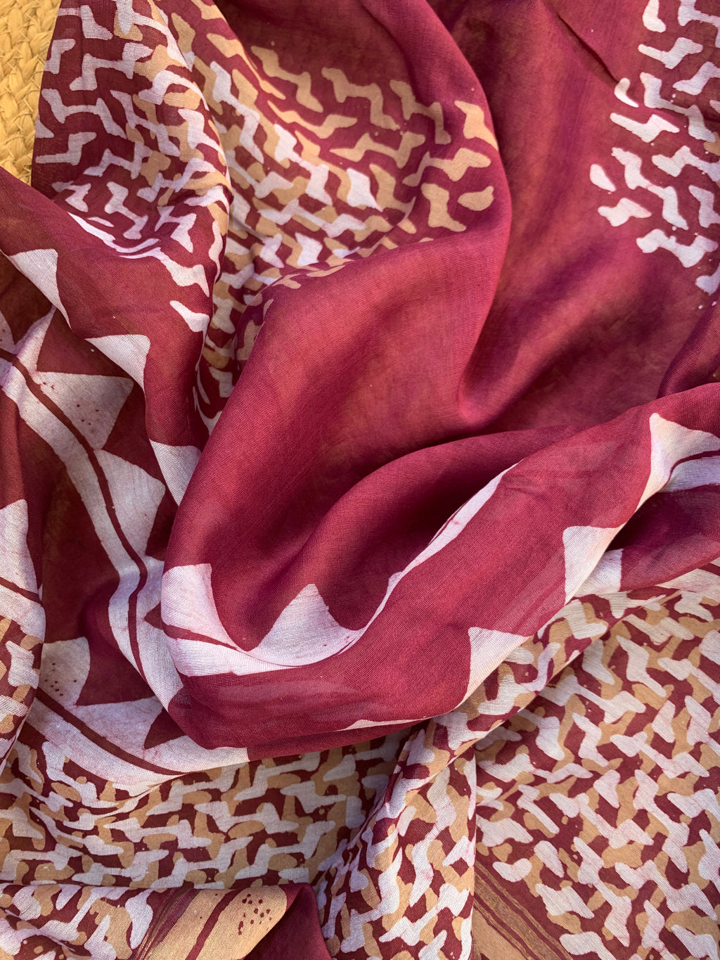 Handblock Batik Cotton Chanderi Suit