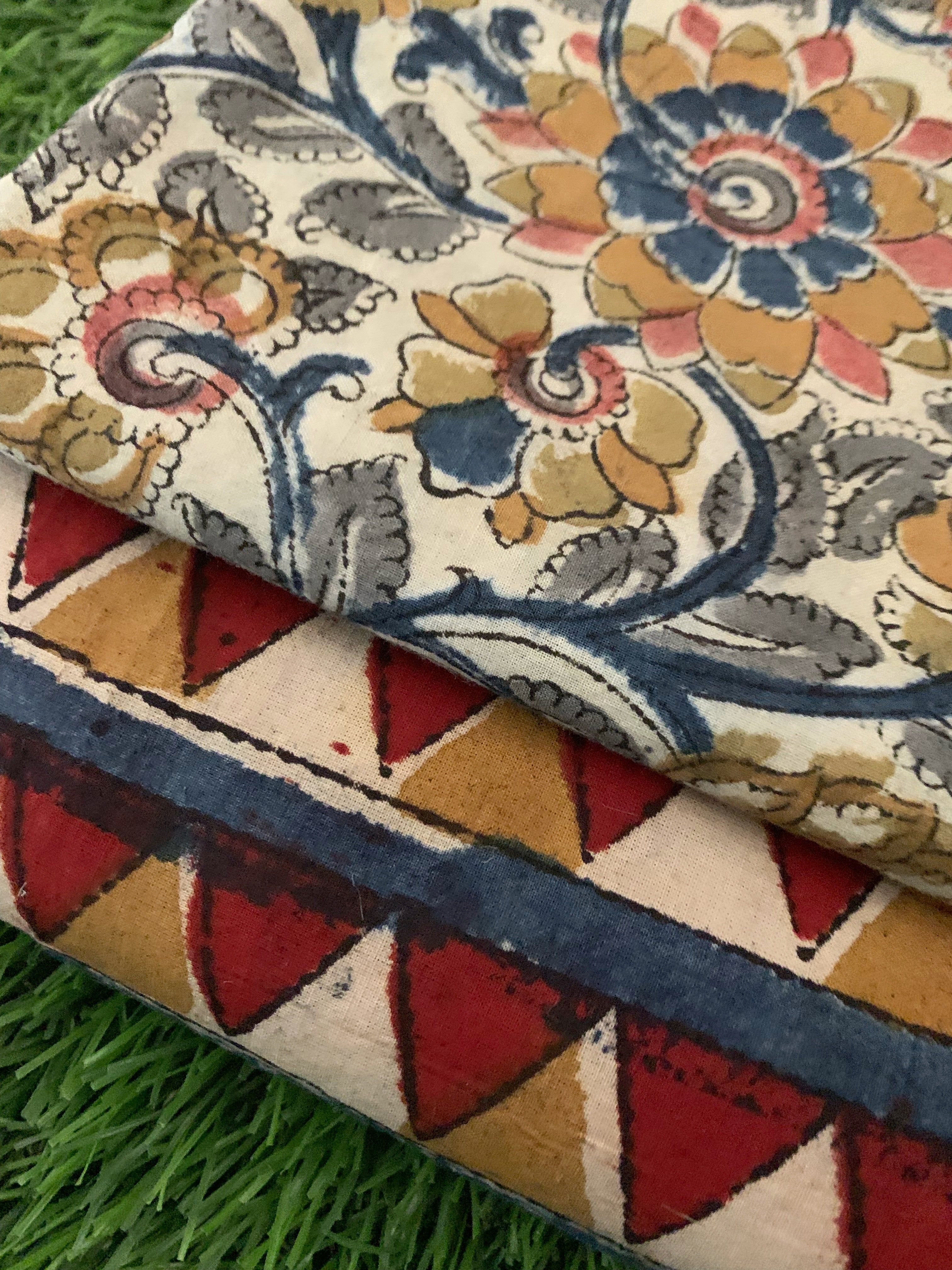 Hand Block Printed Kalamkari Natural Dyed Kurta Bottom Set