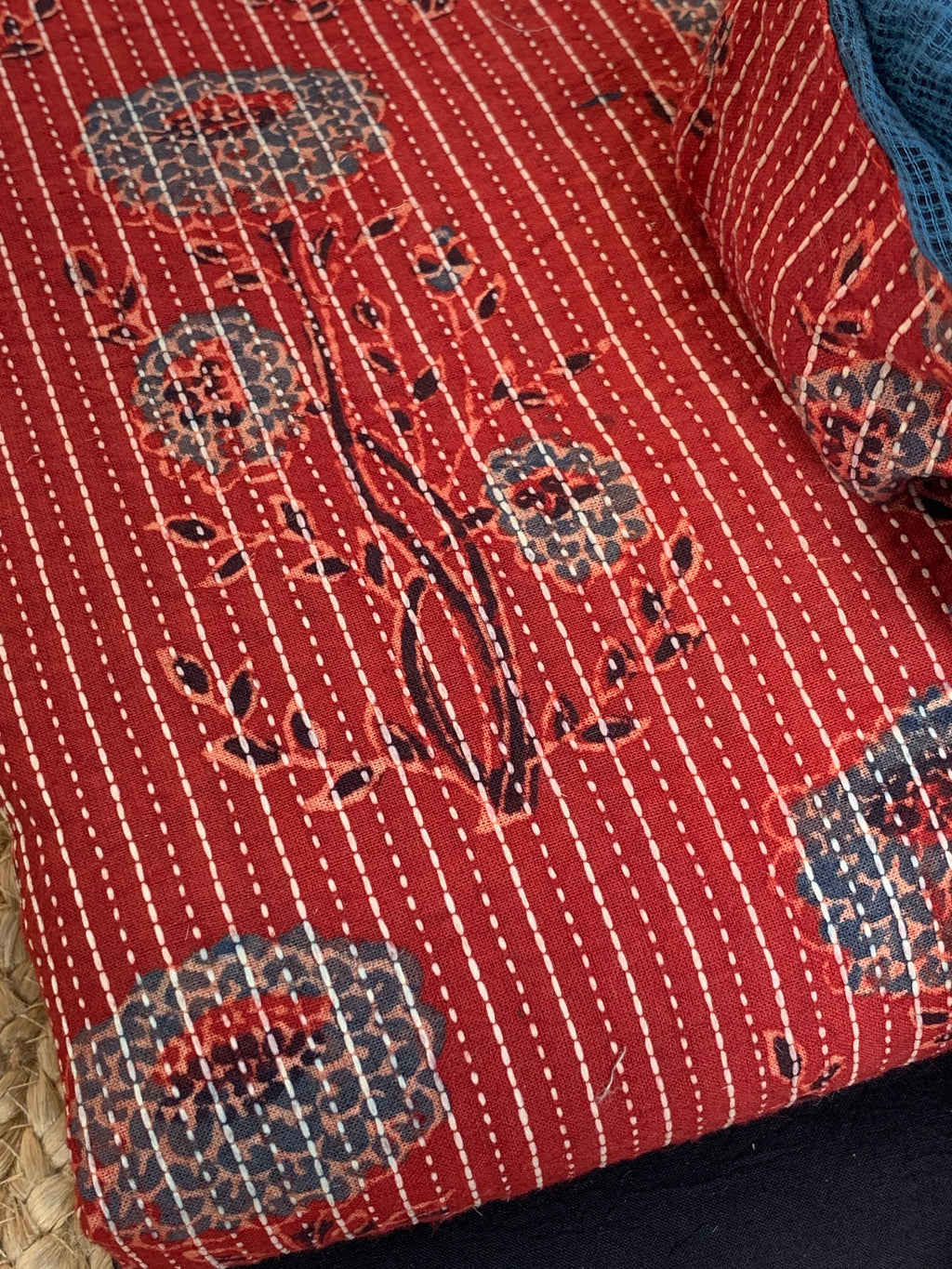 Handblock Ajrakh Cotton Kota Suit