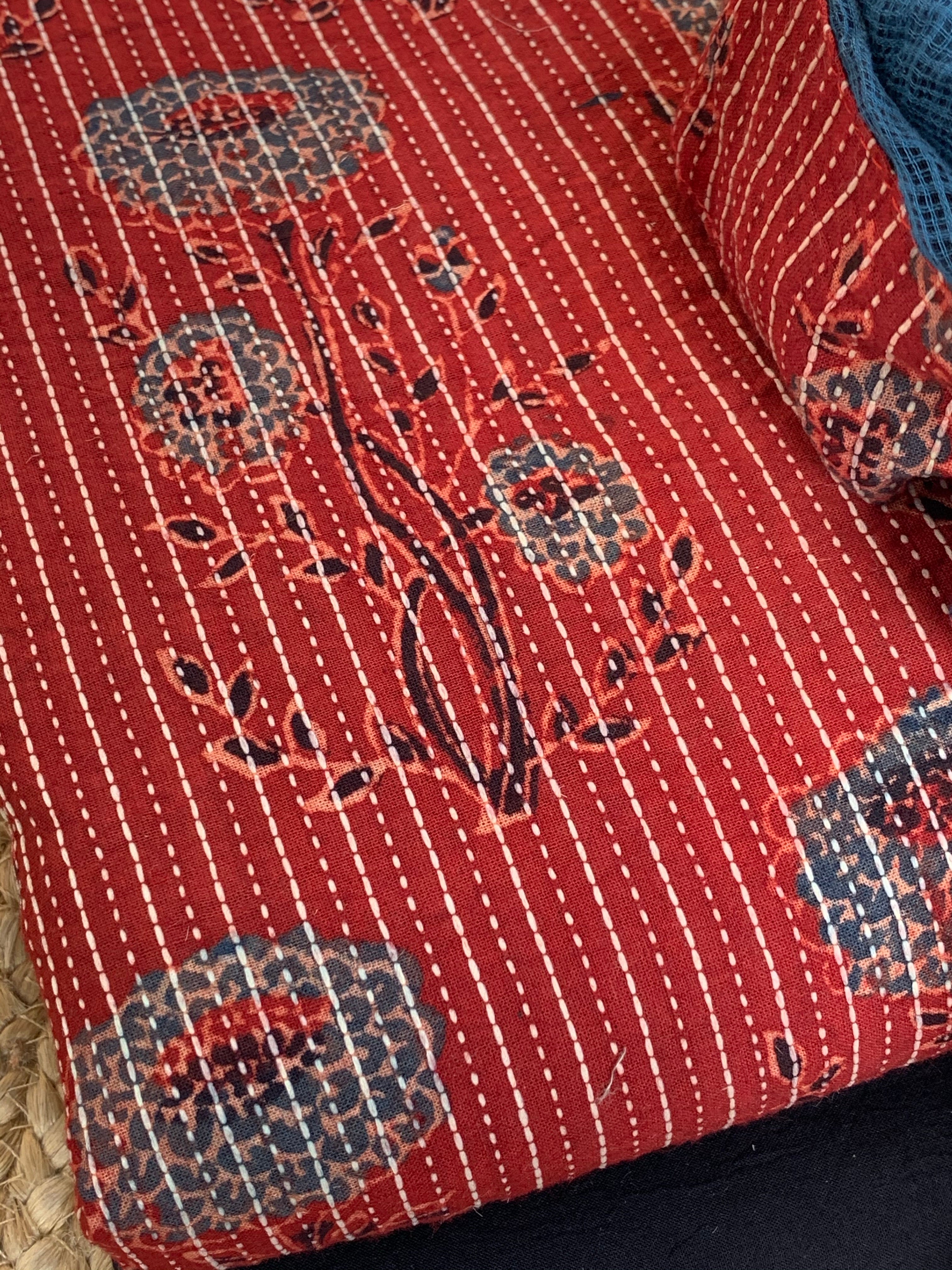 Handblock Ajrakh Cotton Kota Suit