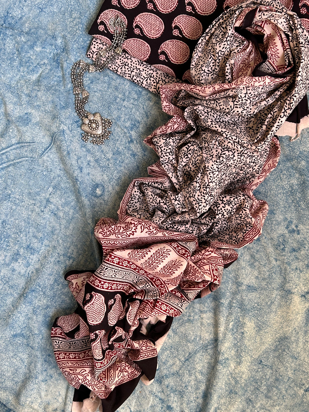 Natural Dyed Bagh Block Print Cotton Suit