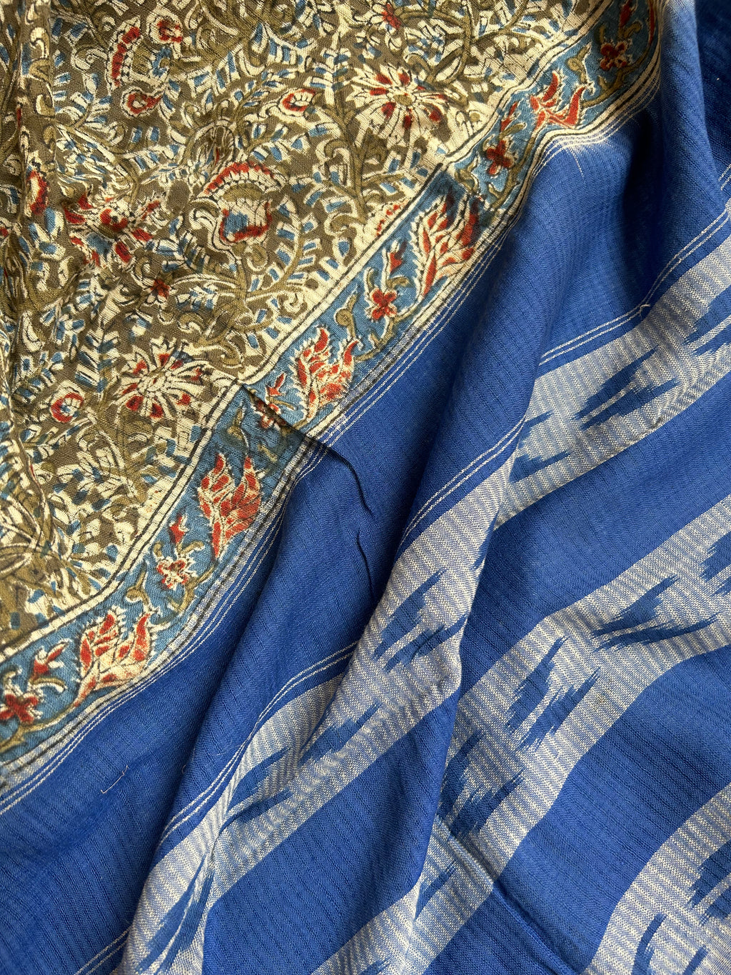 Handwoven Handcrafted Ikat Kalamkari Kurta Dupatta Set