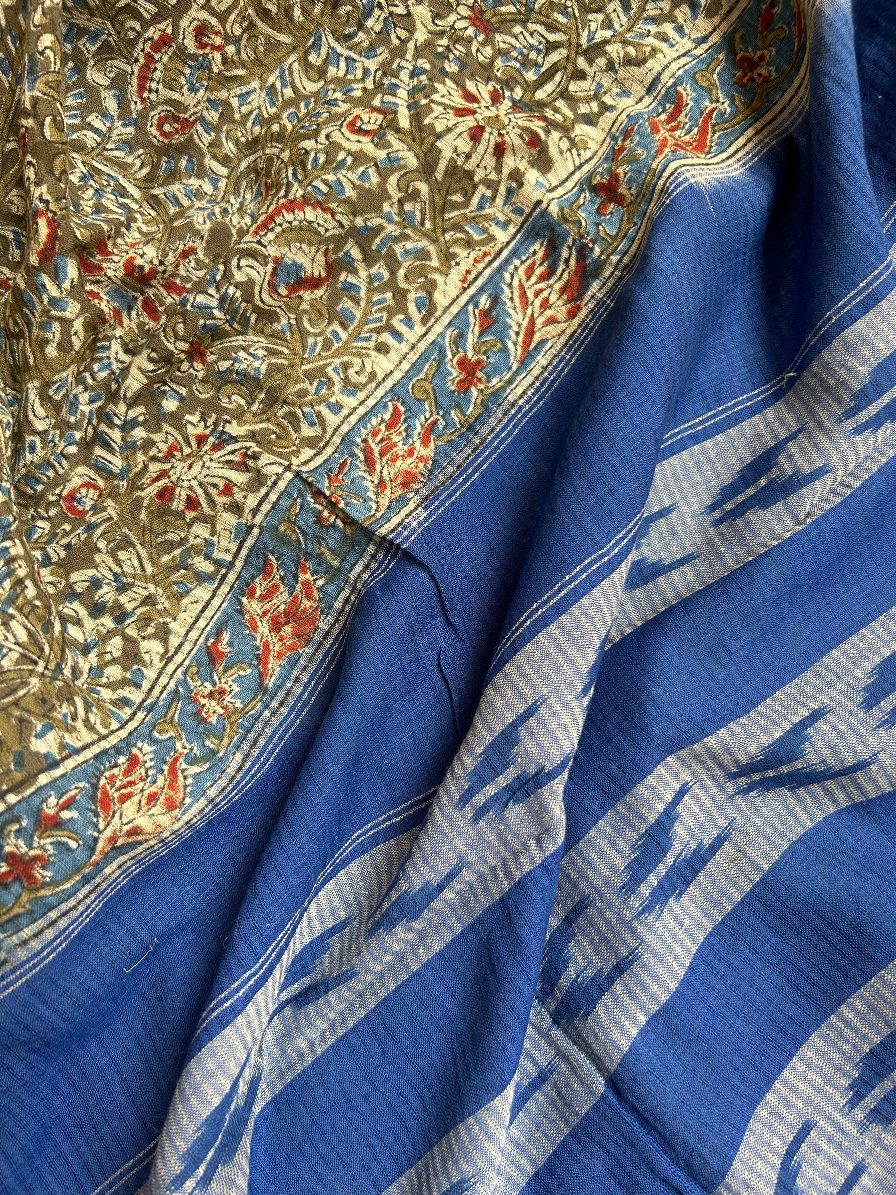 Handwoven Handcrafted Ikat Kalamkari Kurta Dupatta Set