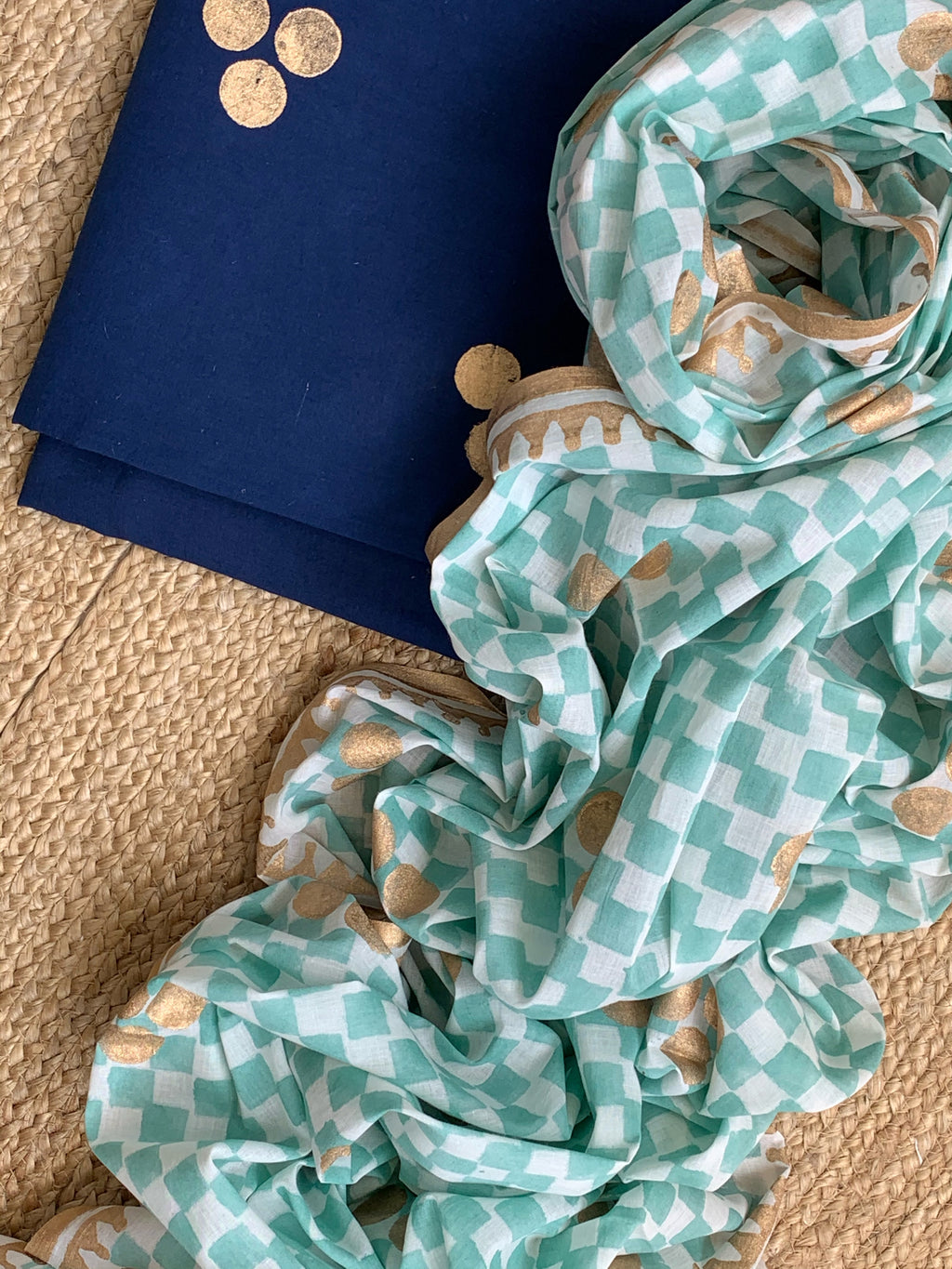 Handcrafted Cotton Kurta Dupatta set