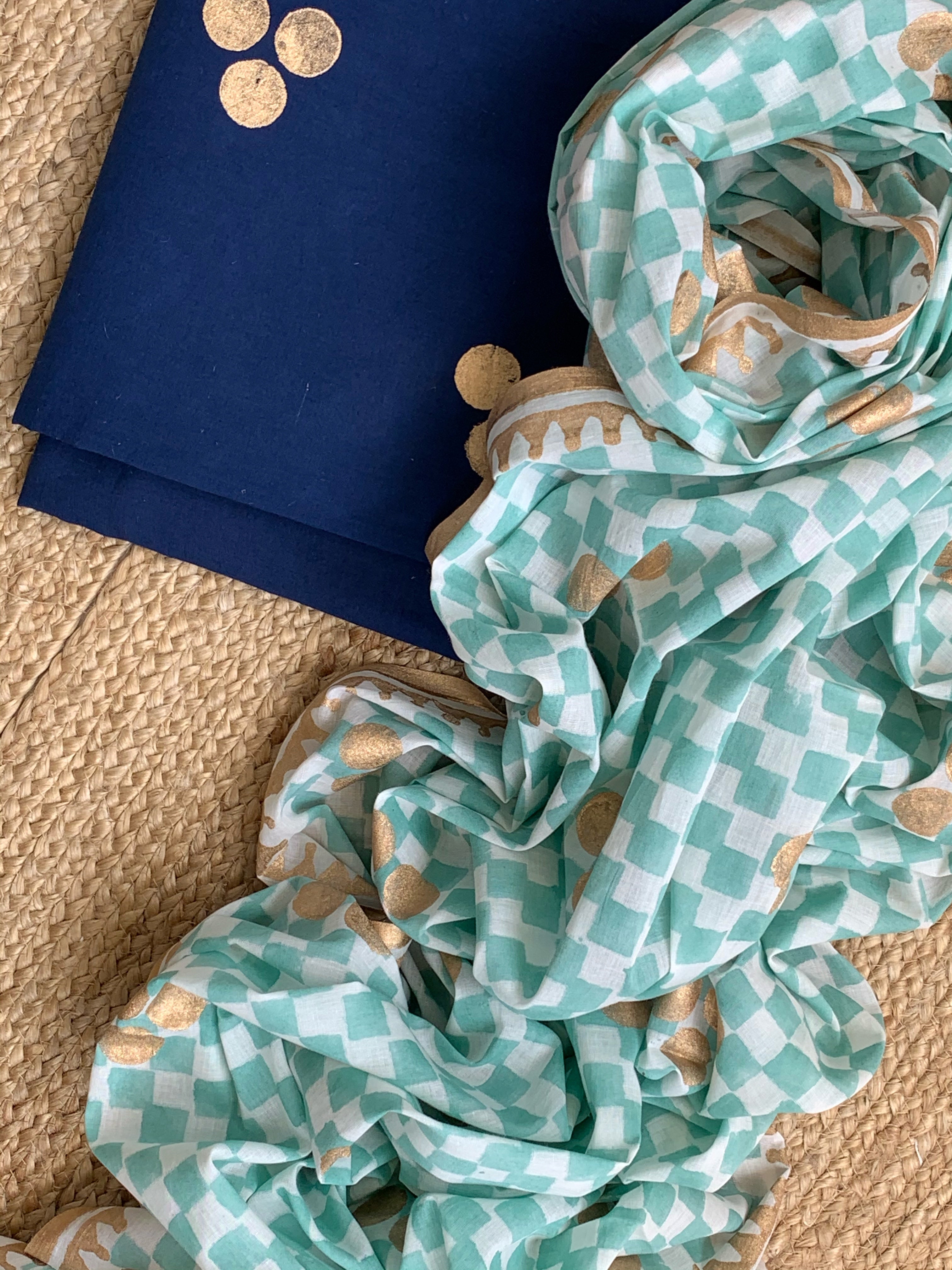 Handcrafted Cotton Kurta Dupatta set