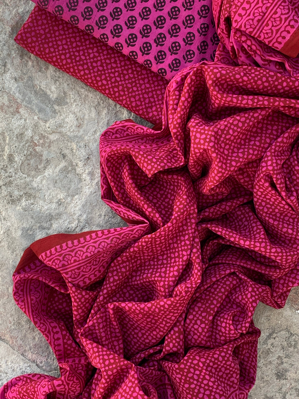 Natural Dyed Bagh Handblock Cotton Suit