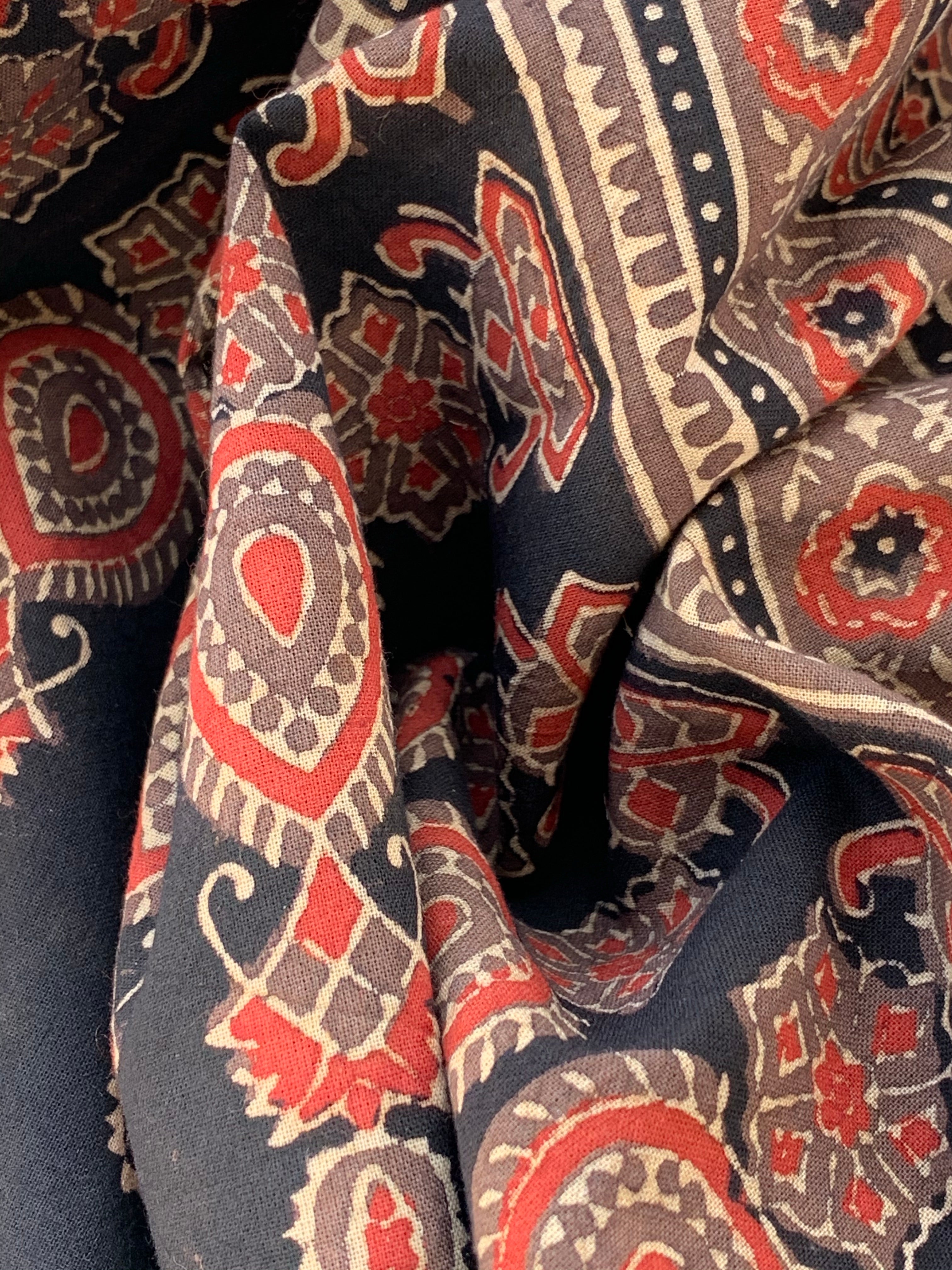 Handblock Ajrakh Dupatta