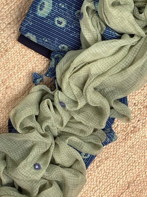 Handblock Ajrakh Cotton Kota Suit