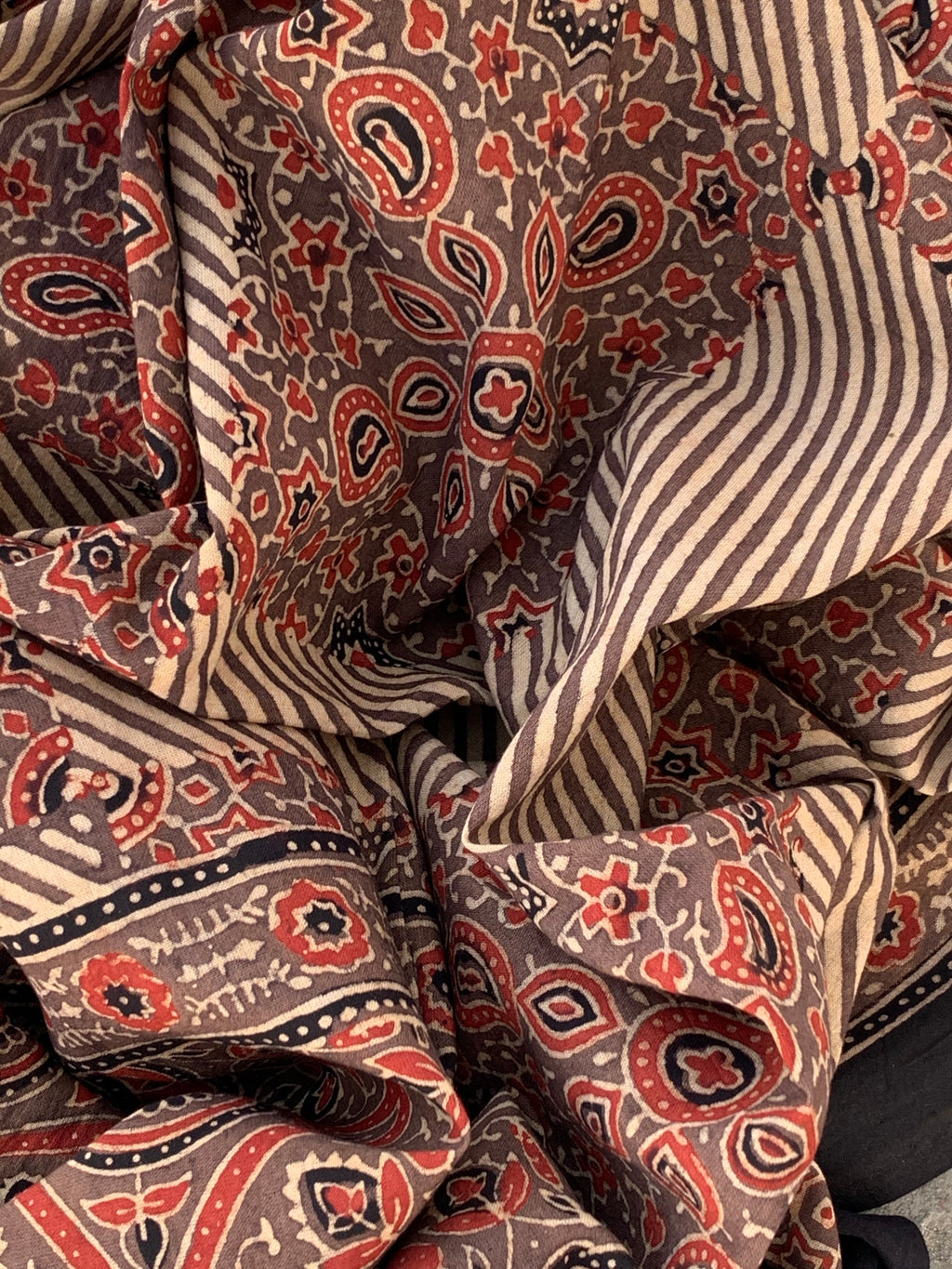 Handblock Ajrakh Dupatta