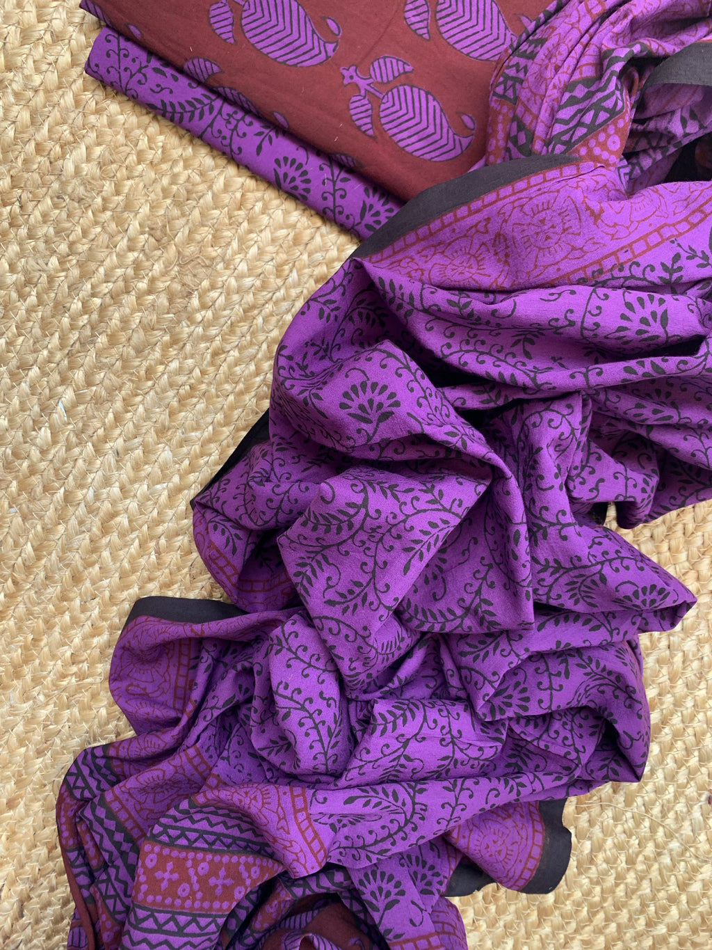 Natural Dyed Bagh Block Print Cotton Suit