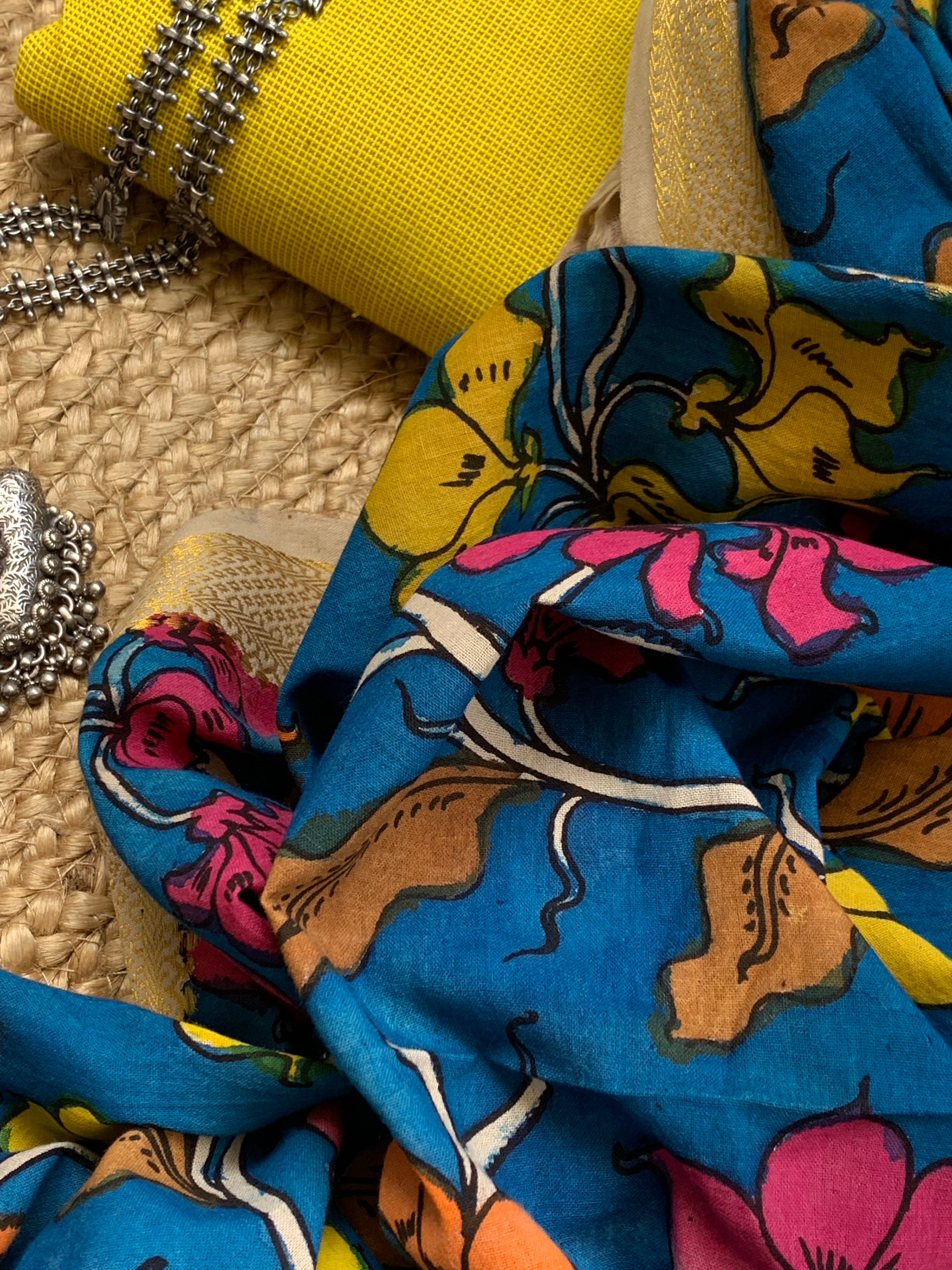 Handwoven Handcrafted Kalamkari Kurta Dupatta Set