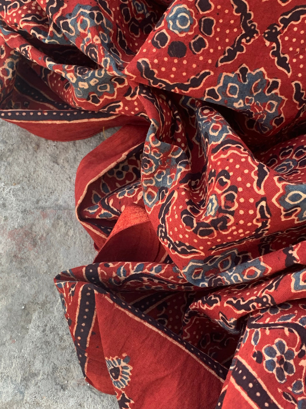 Handblock Ajrakh Cotton Suit
