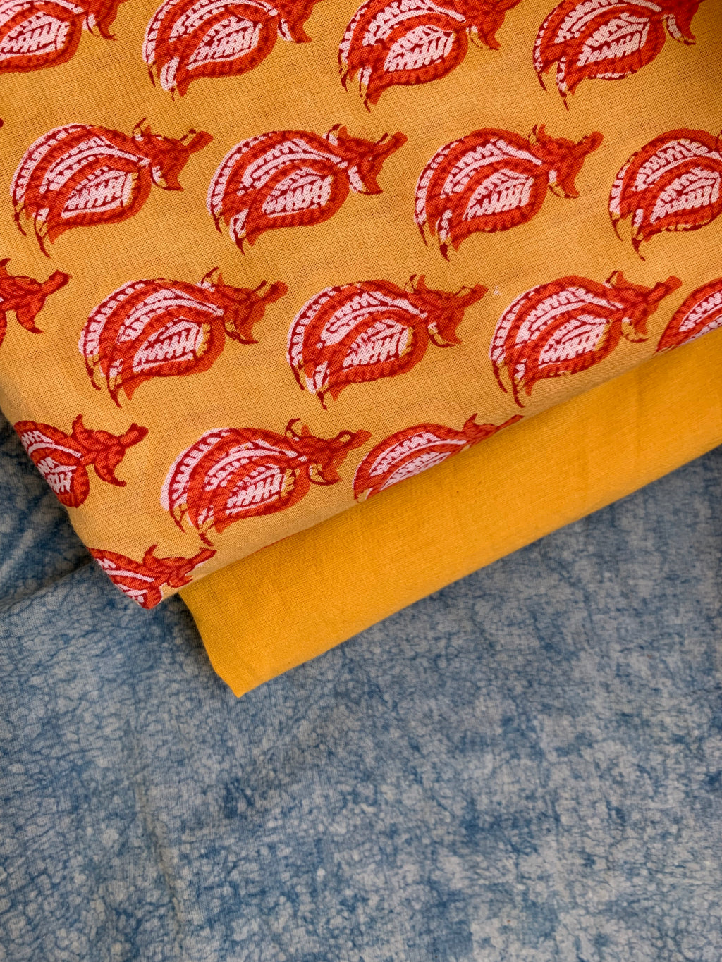 Handblock Printed Cotton Chanderi Dupatta Suit