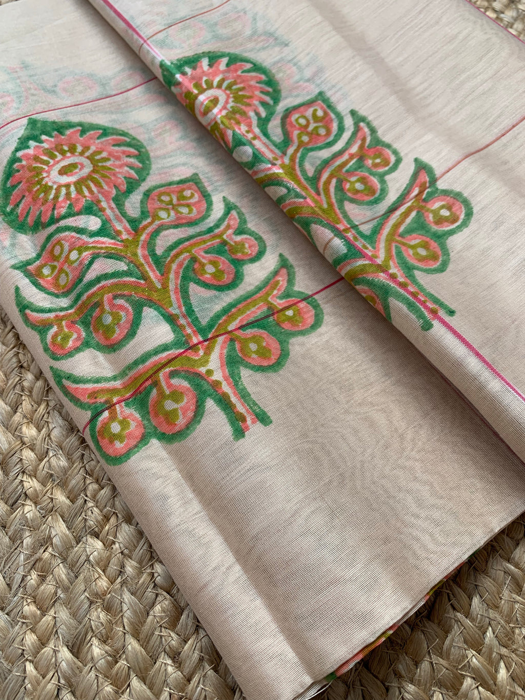 Handwoven Maheshwari Kurta dupatta set