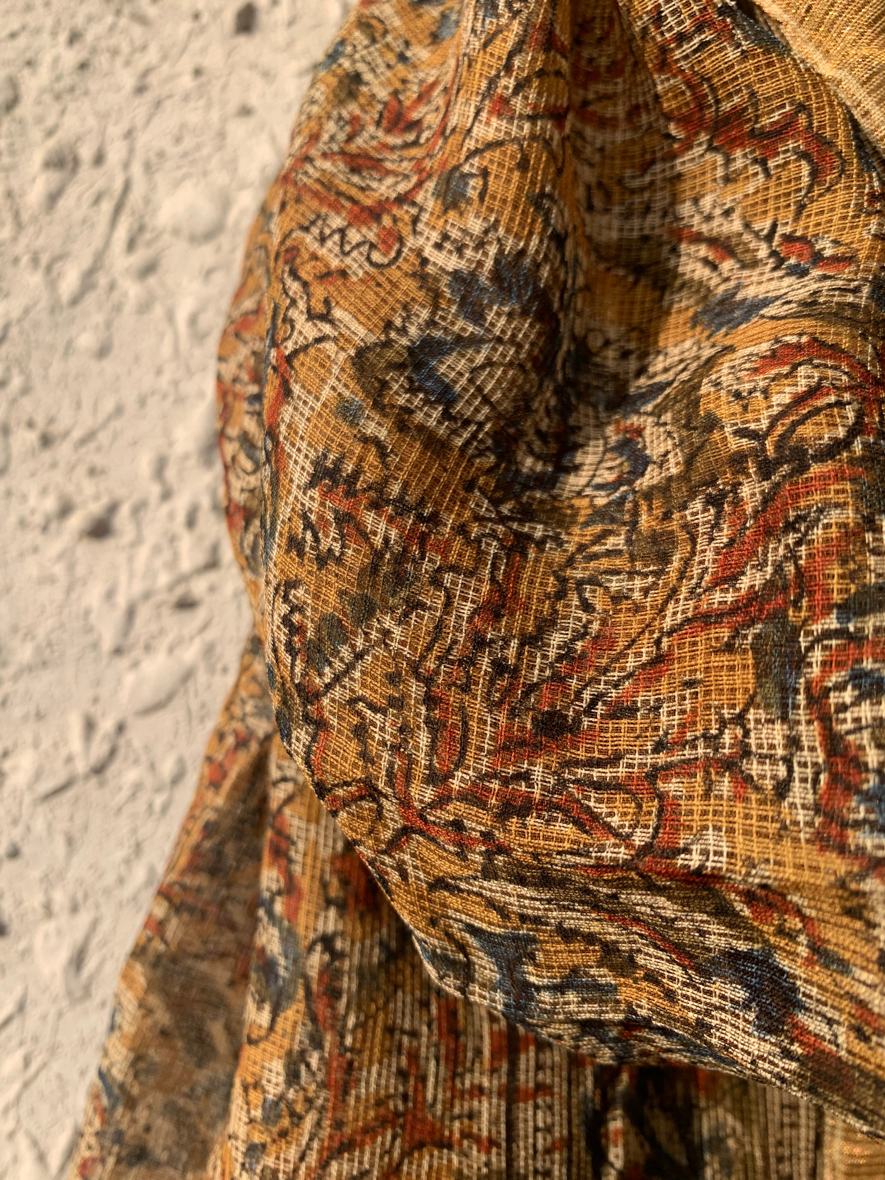 Handwoven and Handblock Natural Dye Kalamkari Kota Dupatta