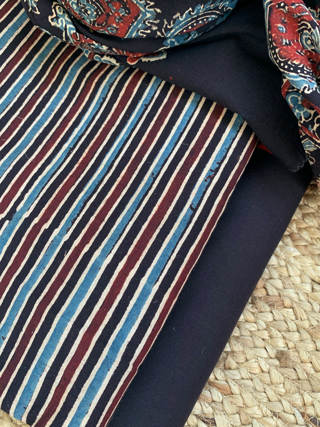 Handblock Ajrakh Cotton Suit
