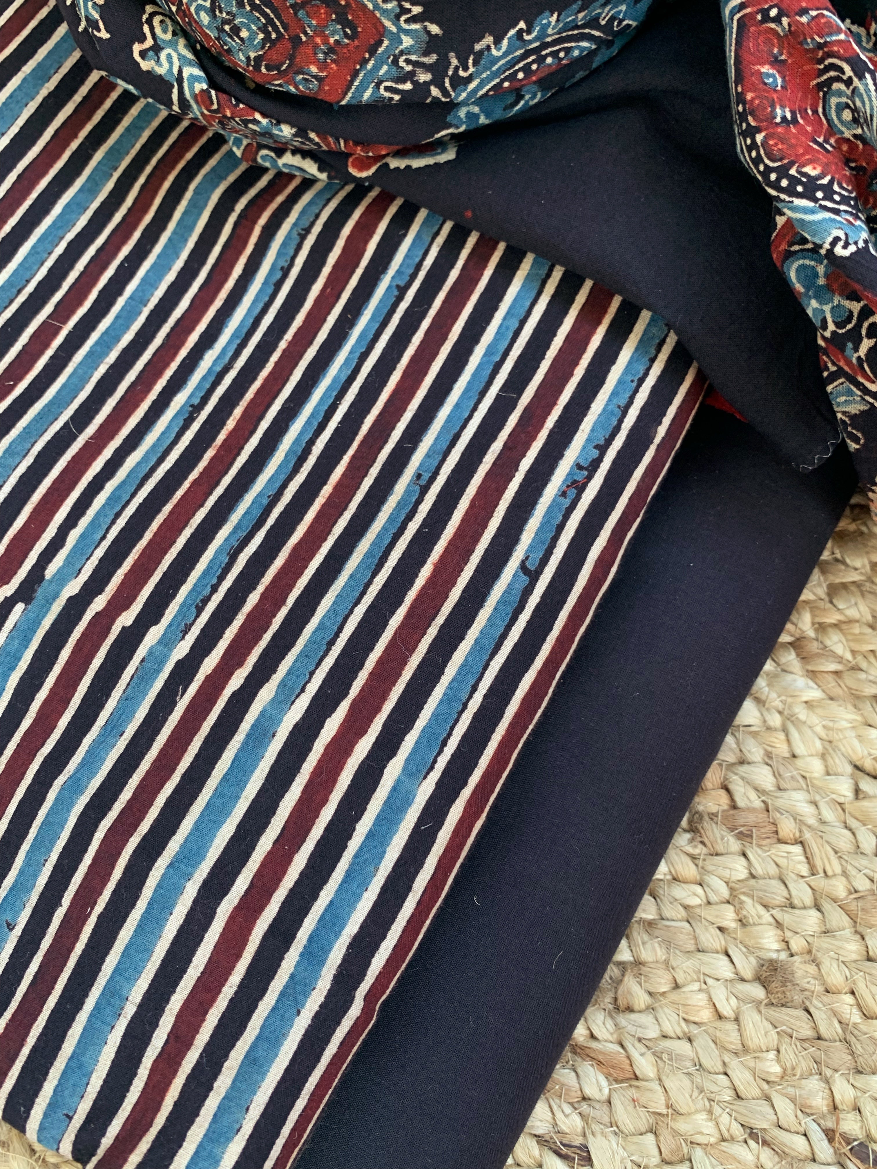 Handblock Ajrakh Cotton Suit