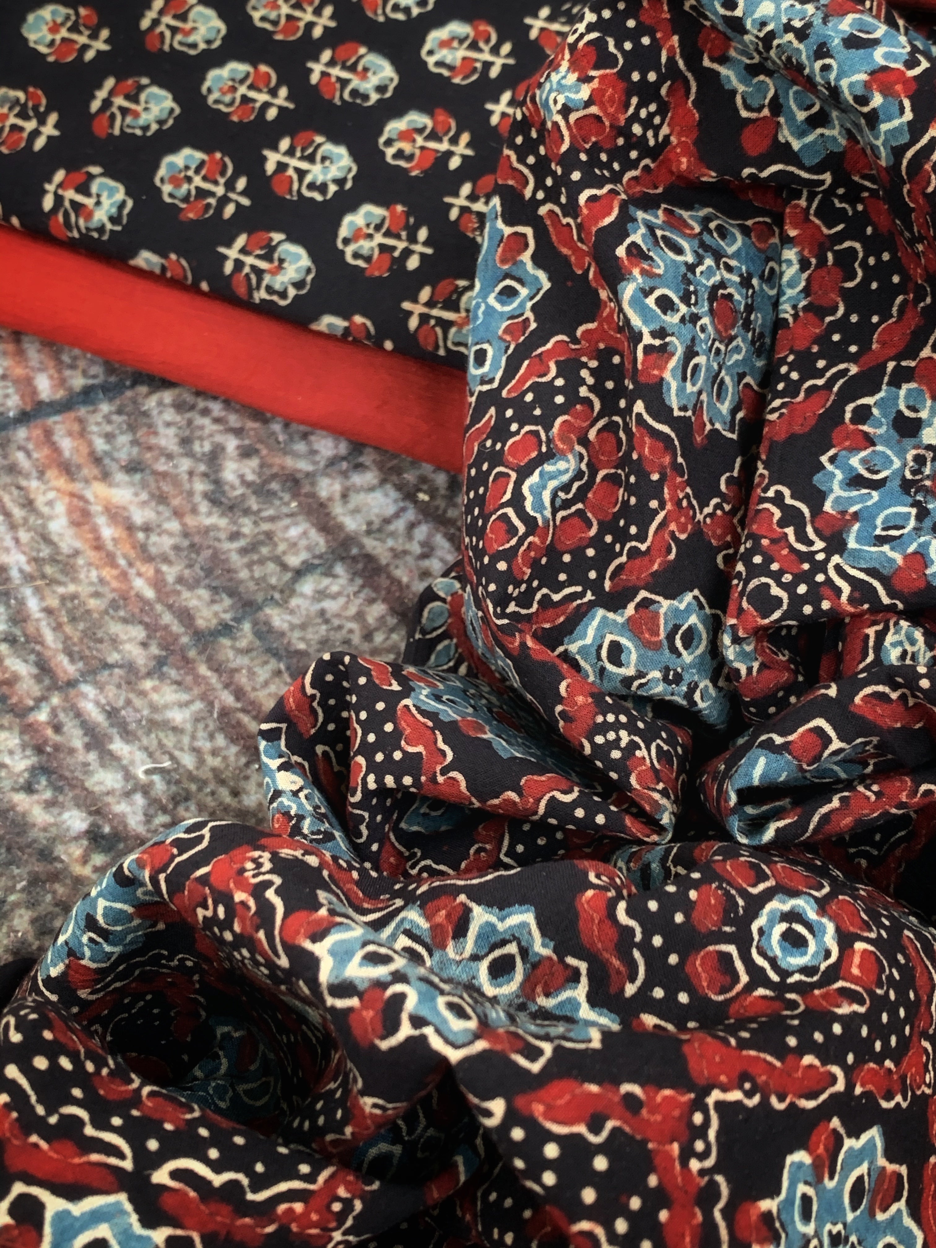 Handblock Ajrakh Cotton Suit