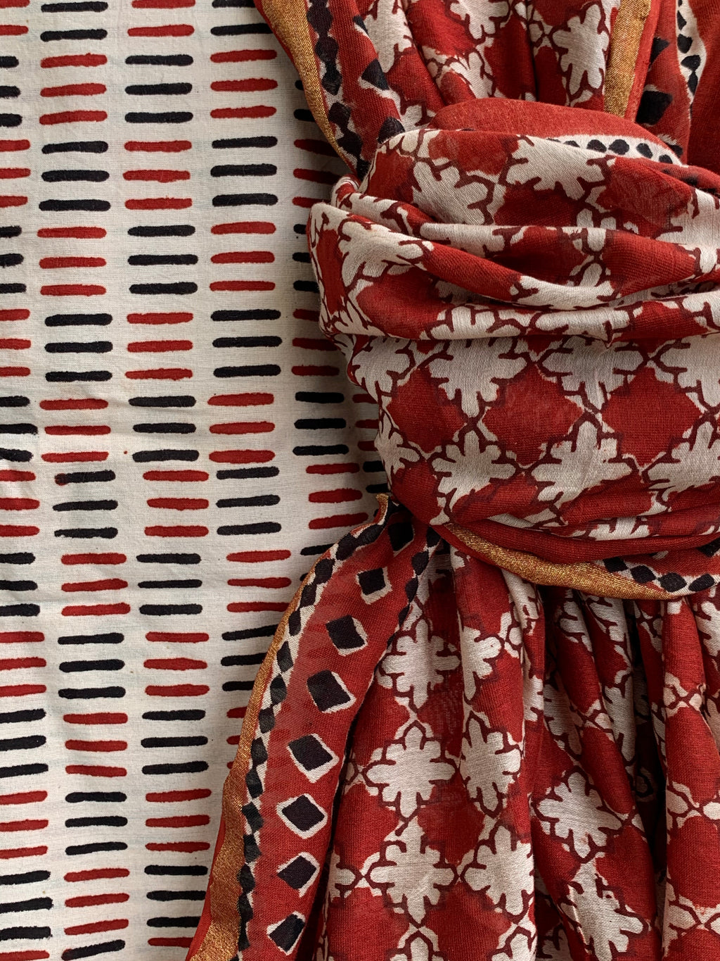 Handcrafted Cotton Chanderi Suit