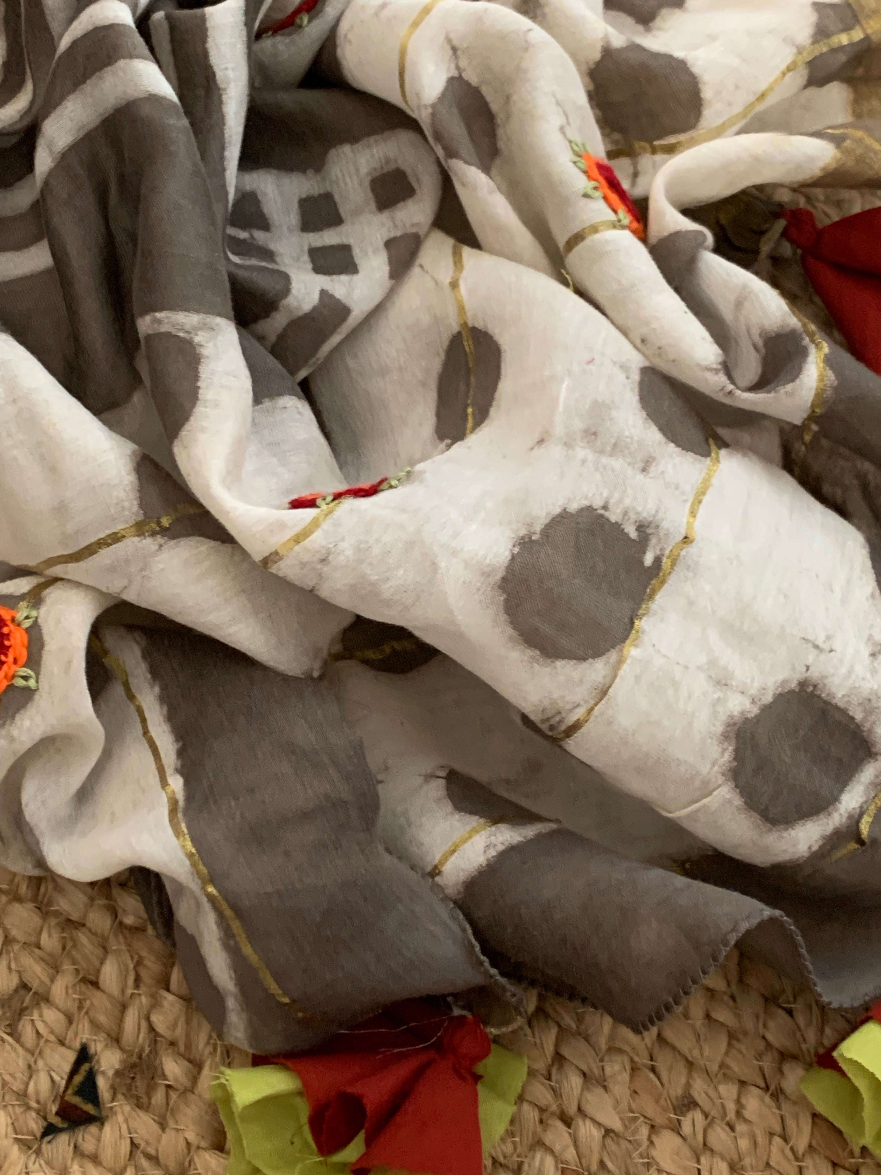 Handblock Cotton Chanderi Suit
