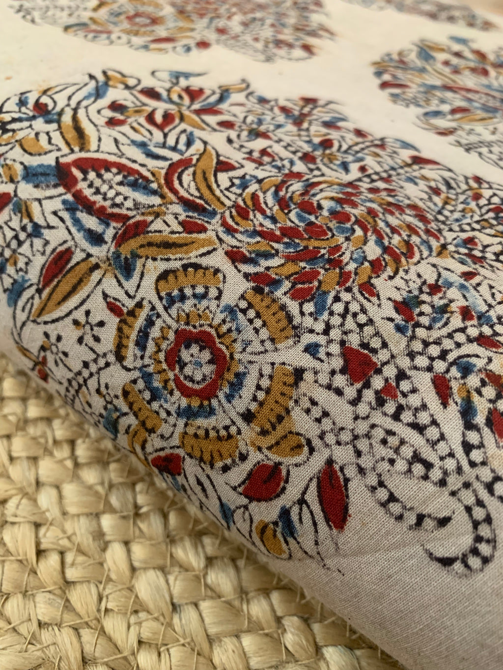 Pedana Hand Block Printed Kalamkari Natural Dyed Cotton Fabric Kurta