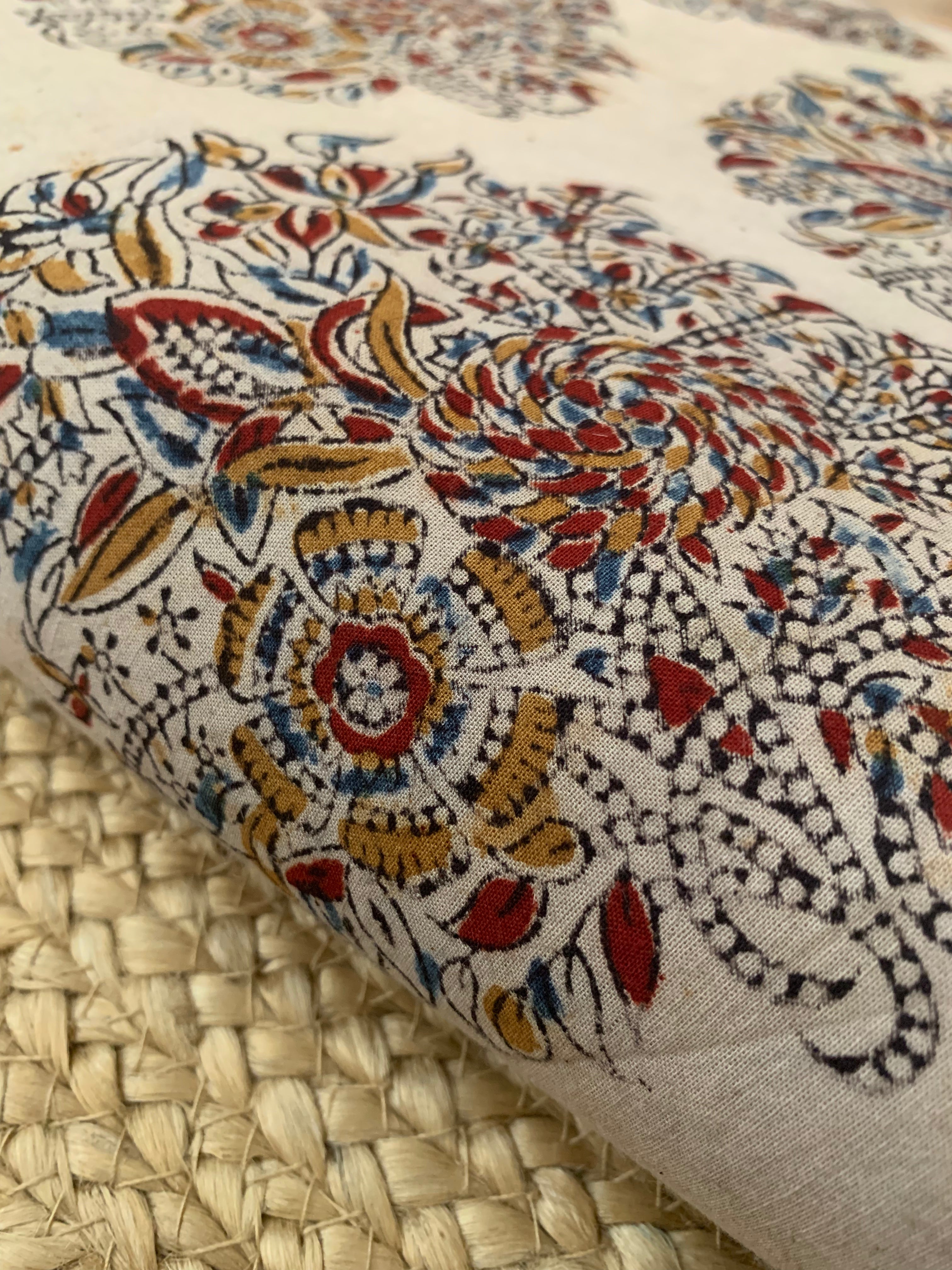 Pedana Hand Block Printed Kalamkari Natural Dyed Cotton Fabric Kurta
