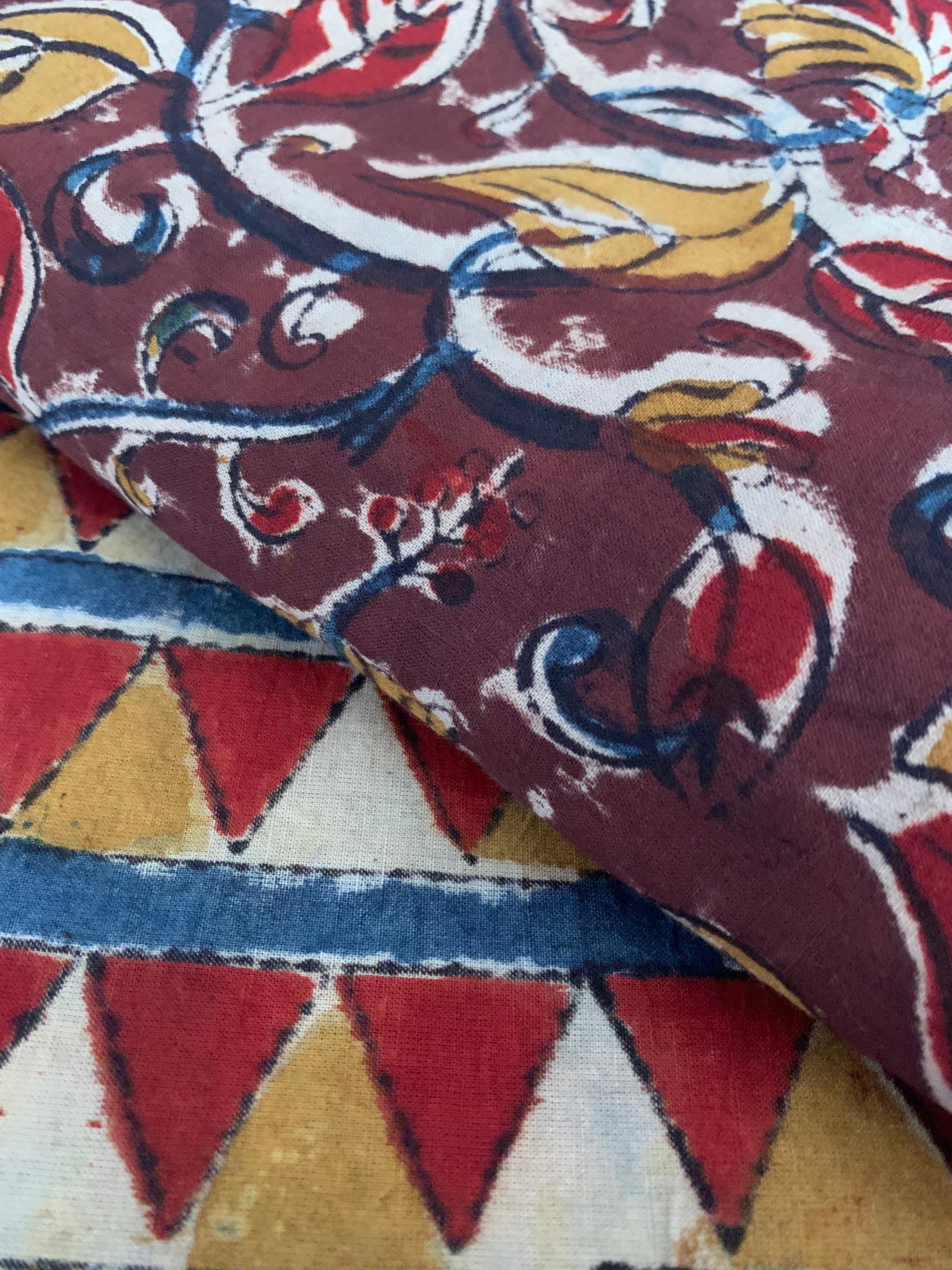Hand Block Printed Kalamkari Natural Dyed Kurta Bottom Set