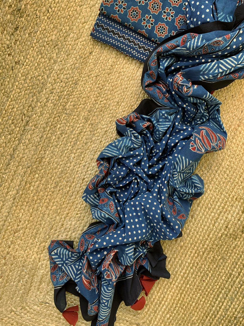 Natural Dyes Handblock Ajrakh Cotton Suit