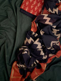 Handblock Chanderi Silk Cotton Suit