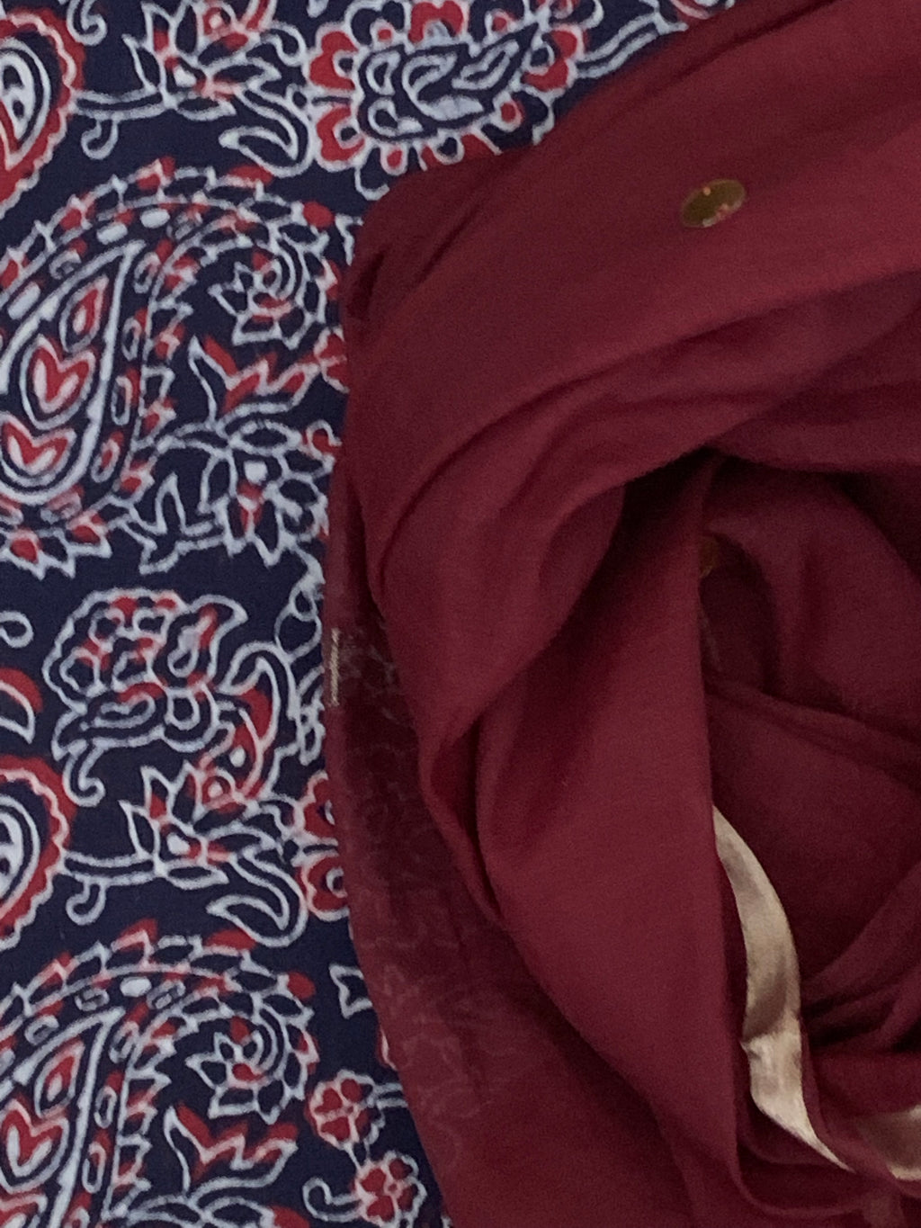 Hand block Print Cotton Chanderi Dupatta Set