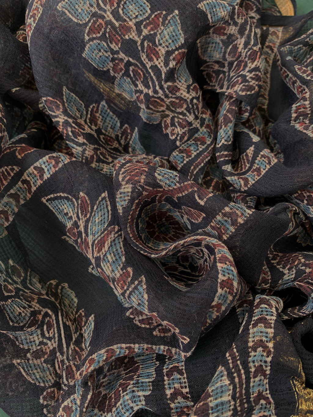 Handblock Ajrakh Cotton Kota Suit
