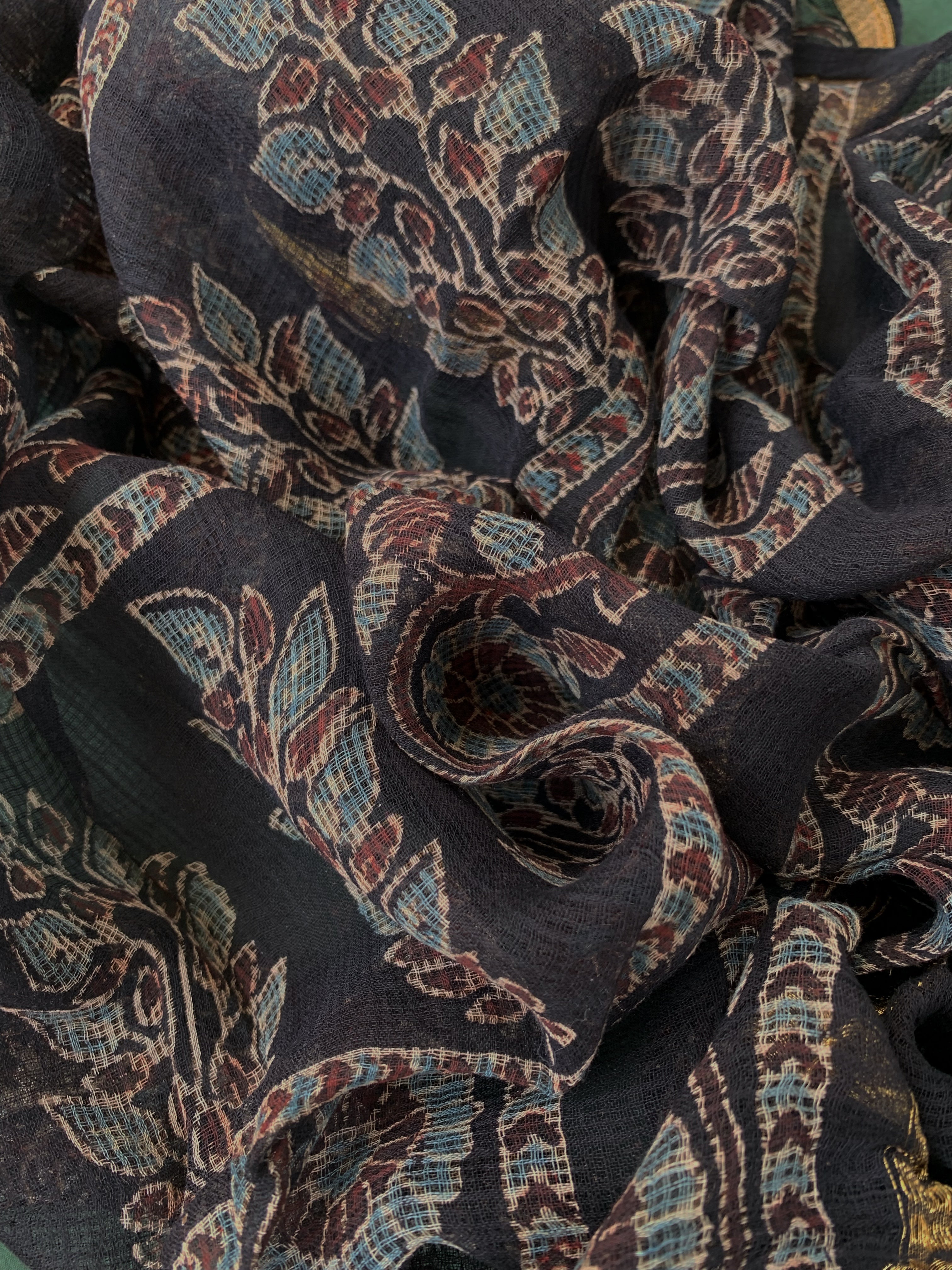Handblock Ajrakh Cotton Kota Suit