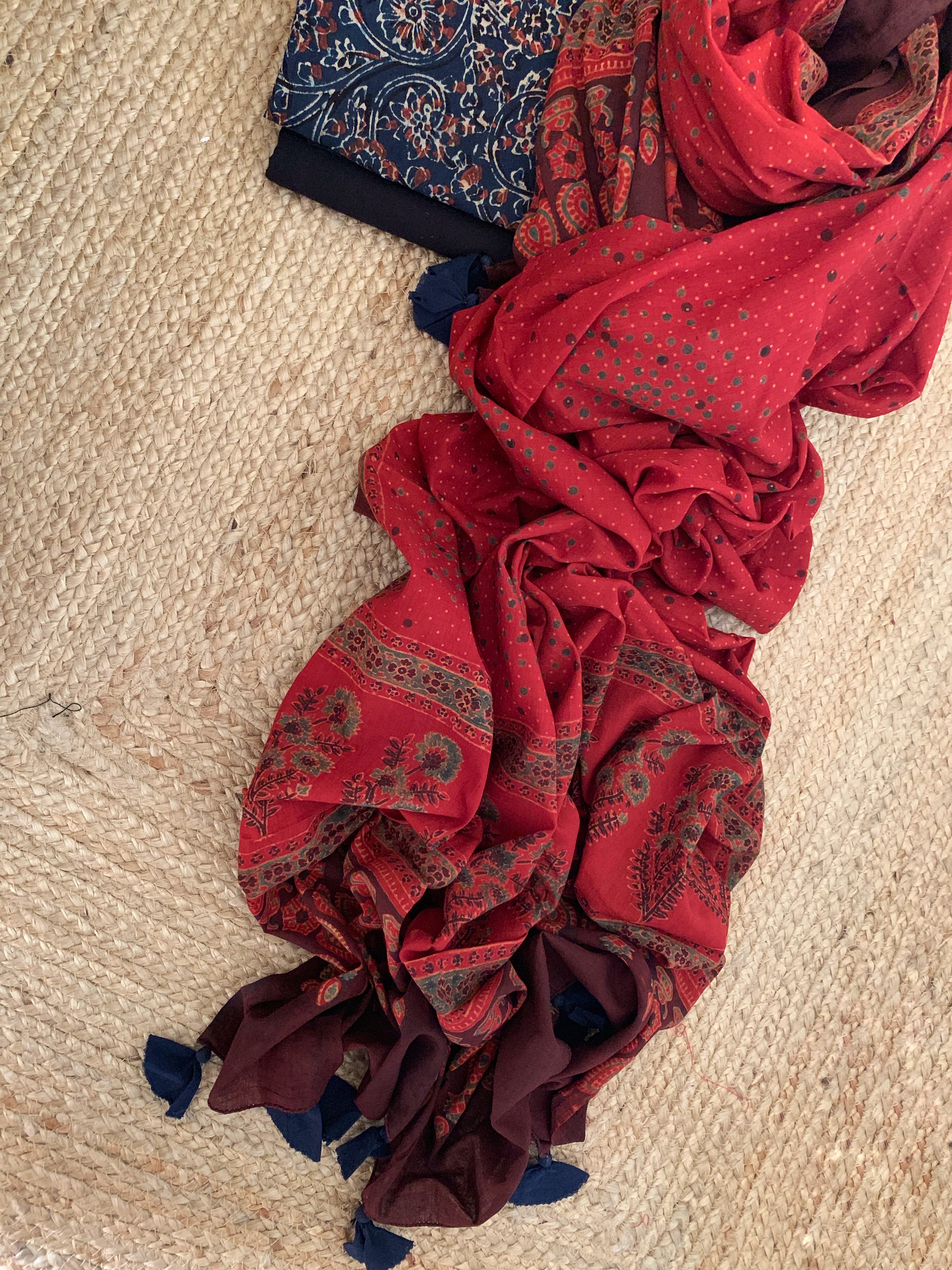 Handblock Ajrakh Suit