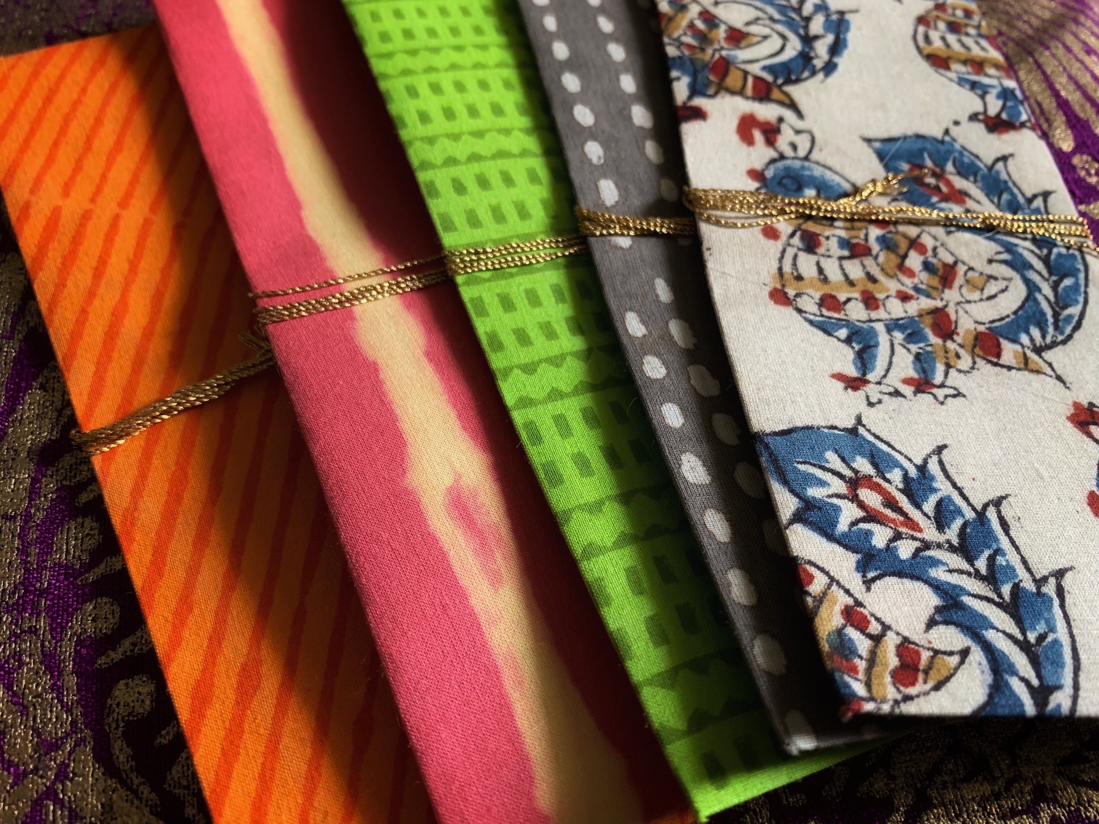 Block Print Fabric Envelope (Set of 5)