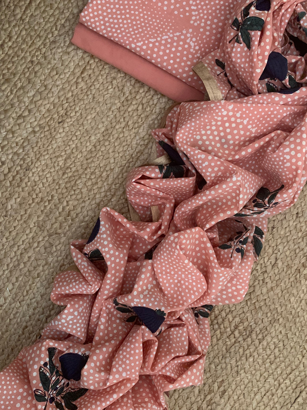 Handcrafted Cotton Mul Dupatta Suit - Blush Peach