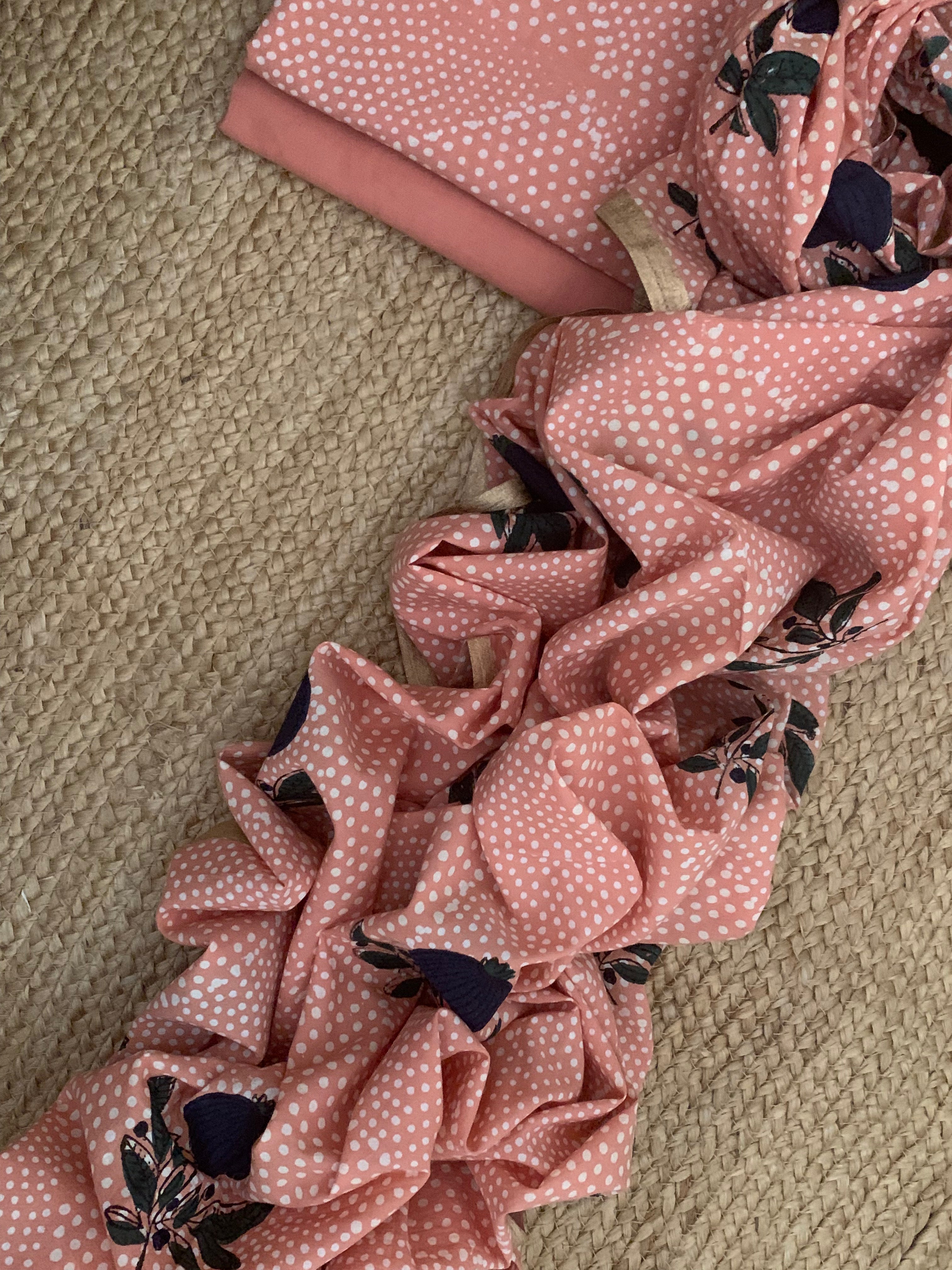 Handcrafted Cotton Mul Dupatta Suit - Blush Peach