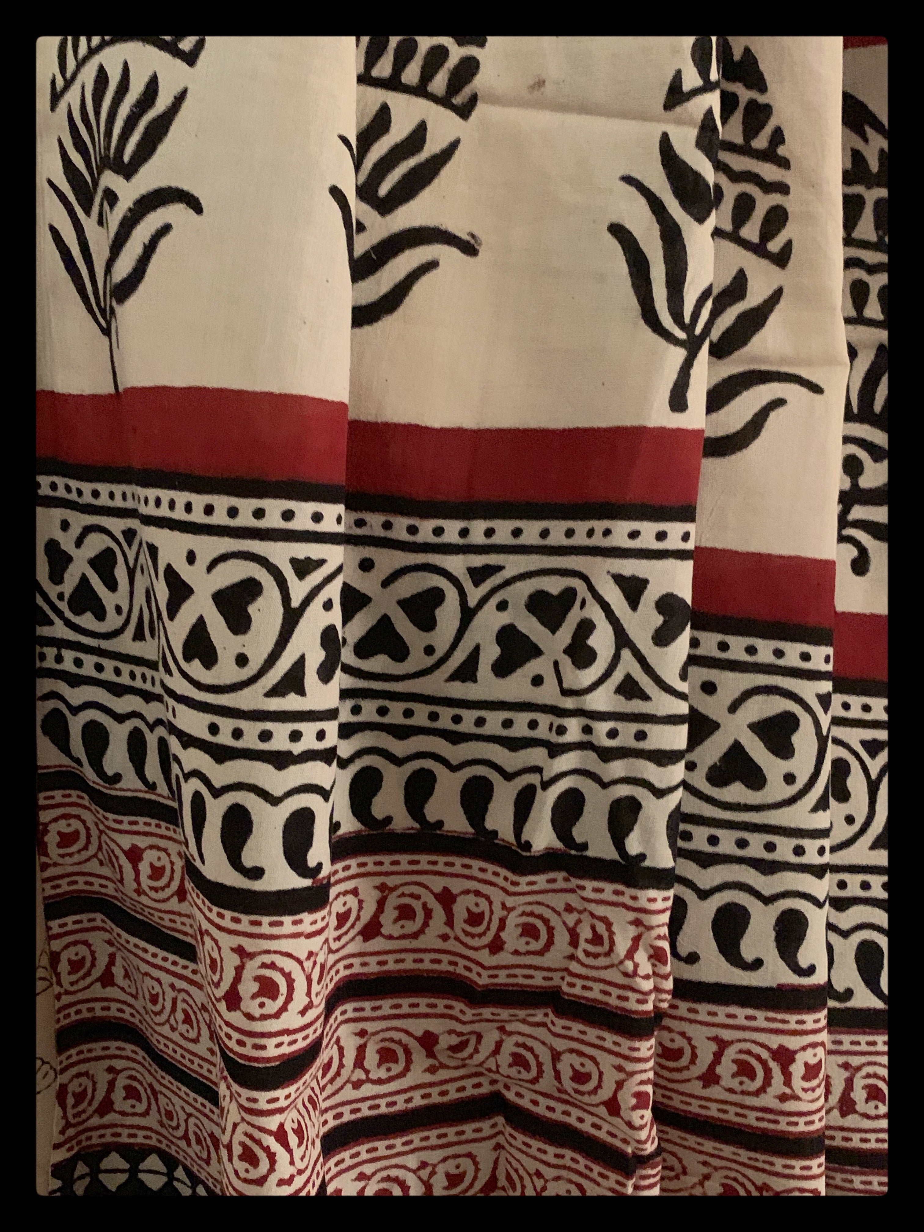 Handblock Printed Cotton Saree
