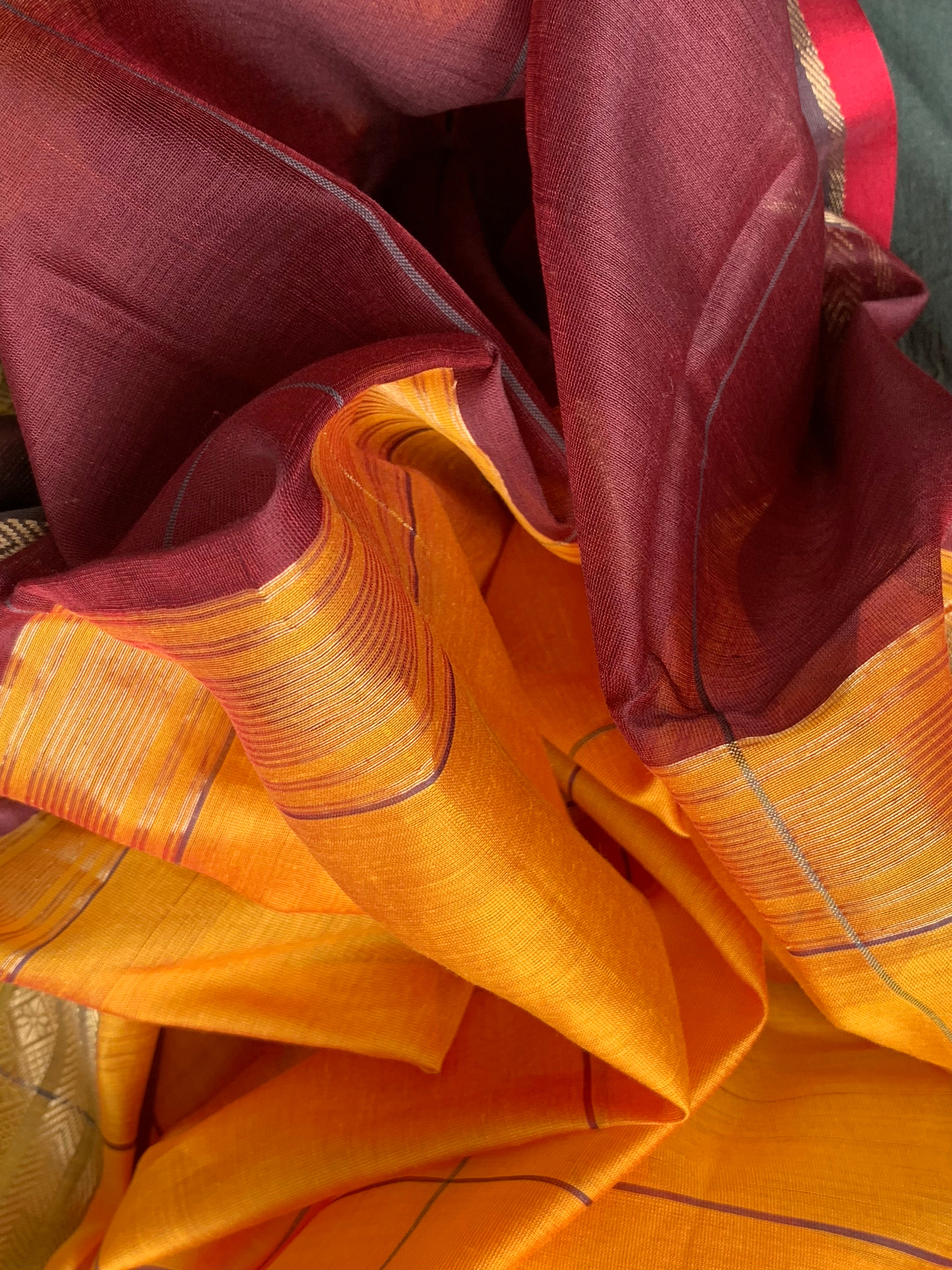 Handwoven Maheshwari Kurta dupatta set