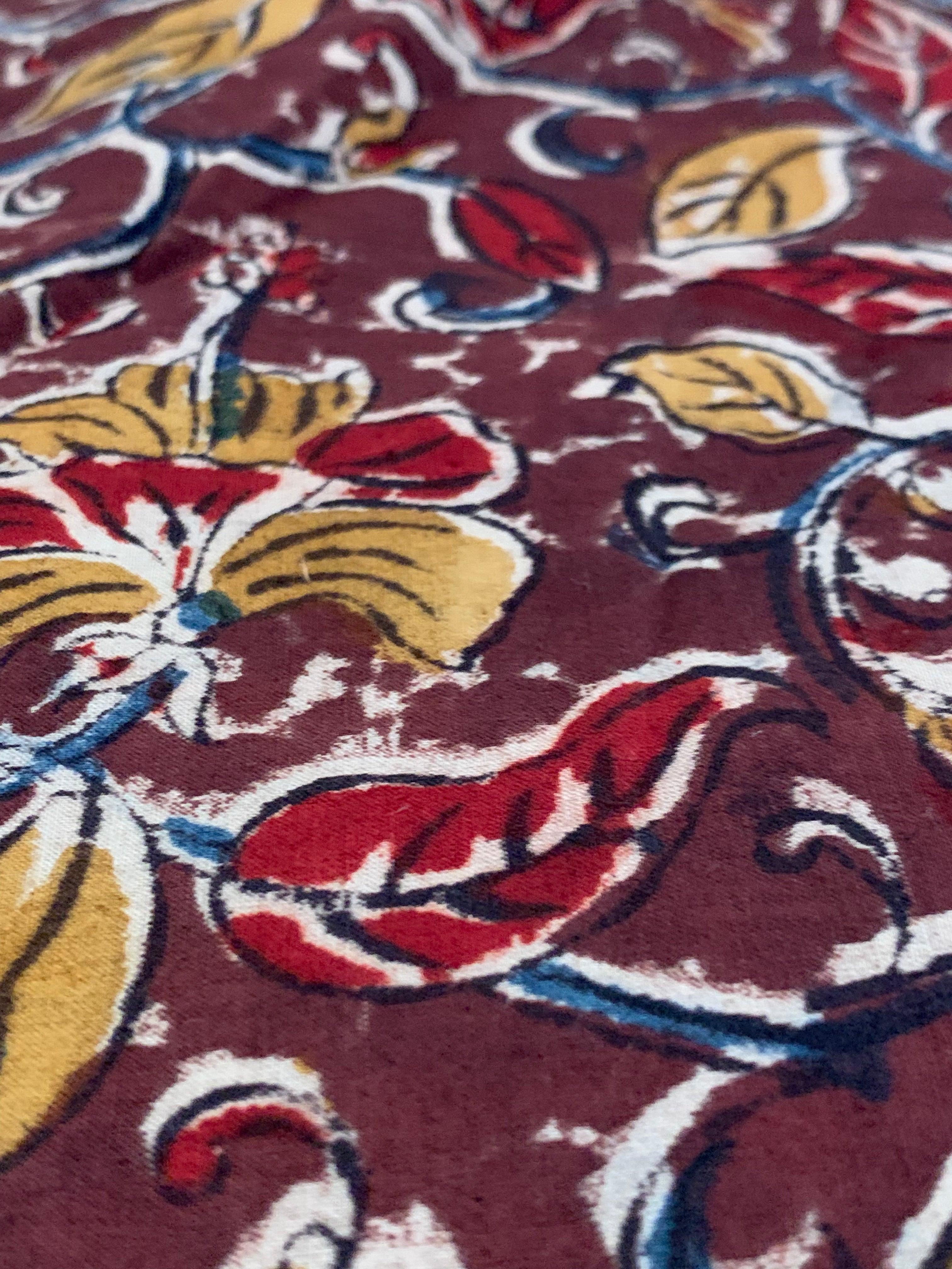 Hand Block Printed Kalamkari Natural Dyed Kurta Bottom Set