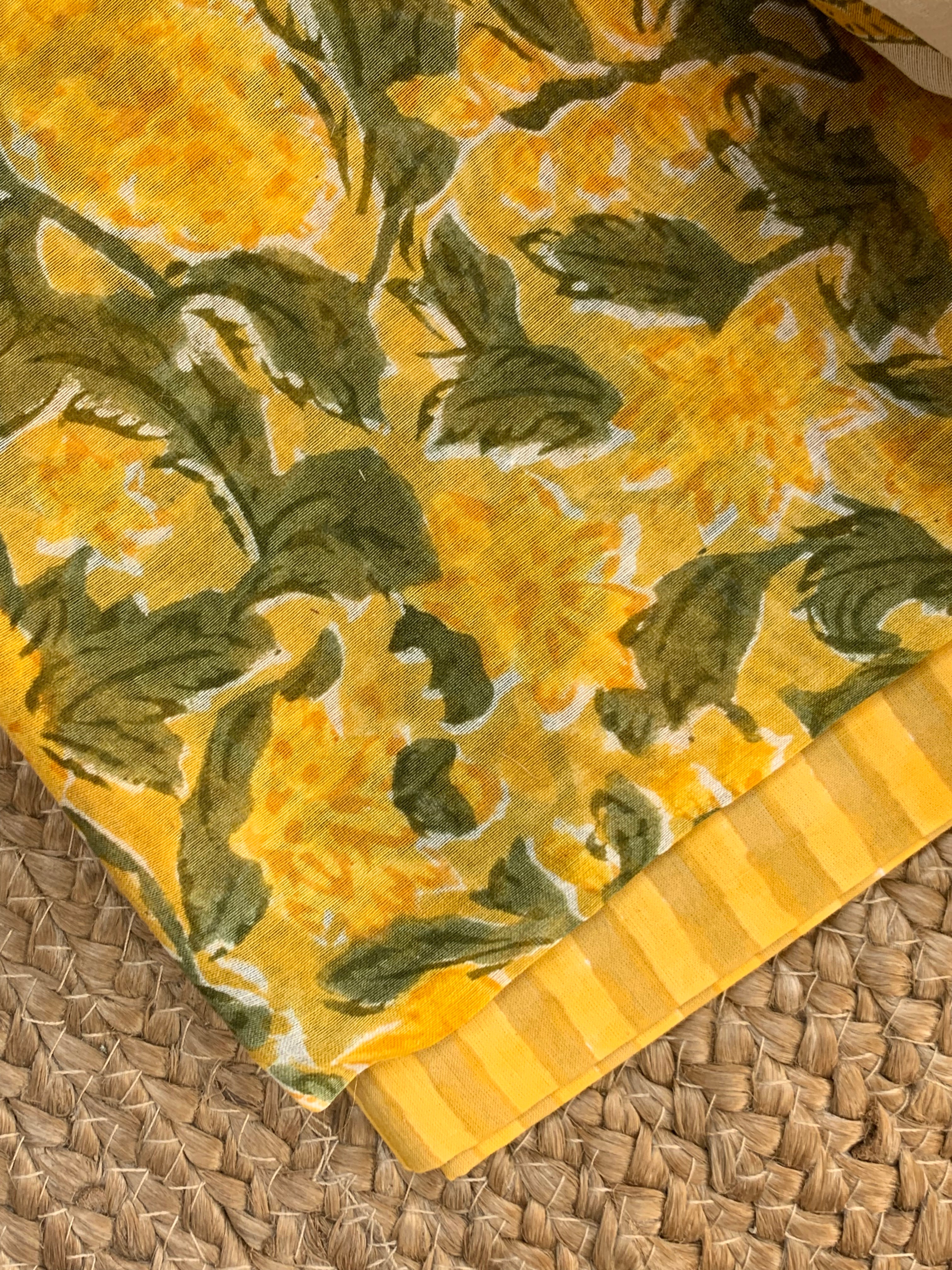 Handblock Chanderi Silk Cotton Suit