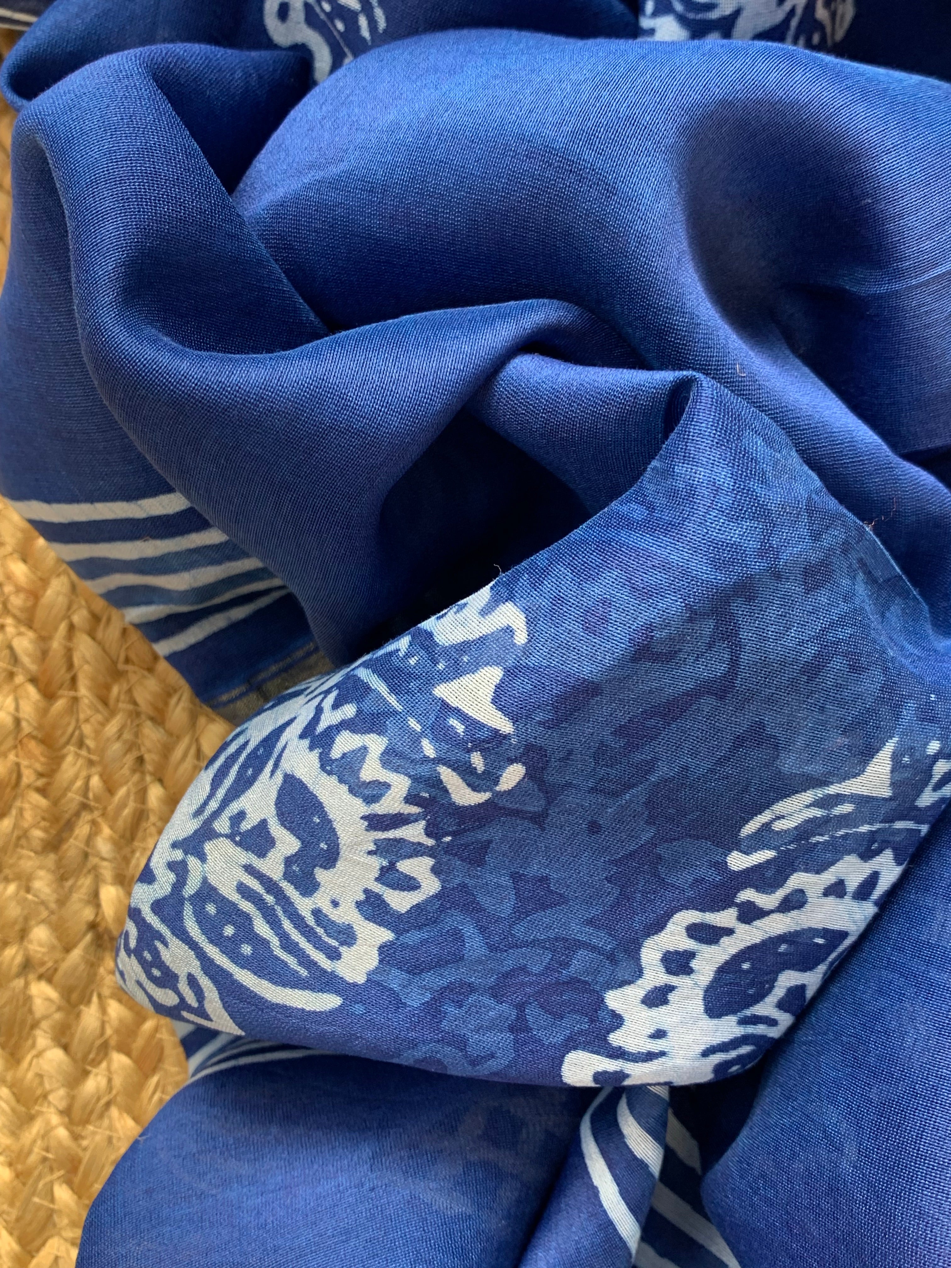 Handblock Batik Cotton Chanderi Suit