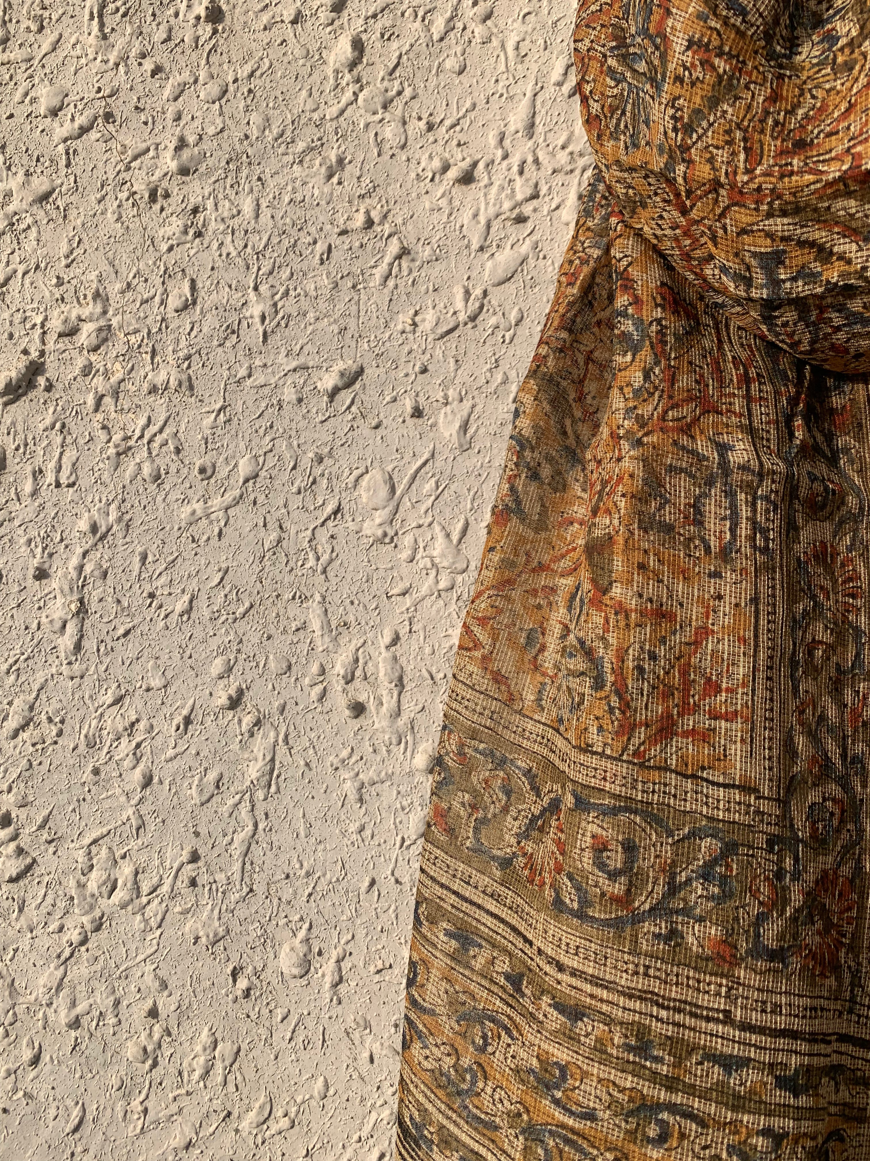 Handwoven and Handblock Natural Dye Kalamkari Kota Dupatta