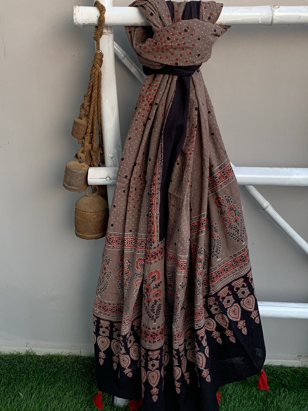 Handblock Ajrakh Dupatta